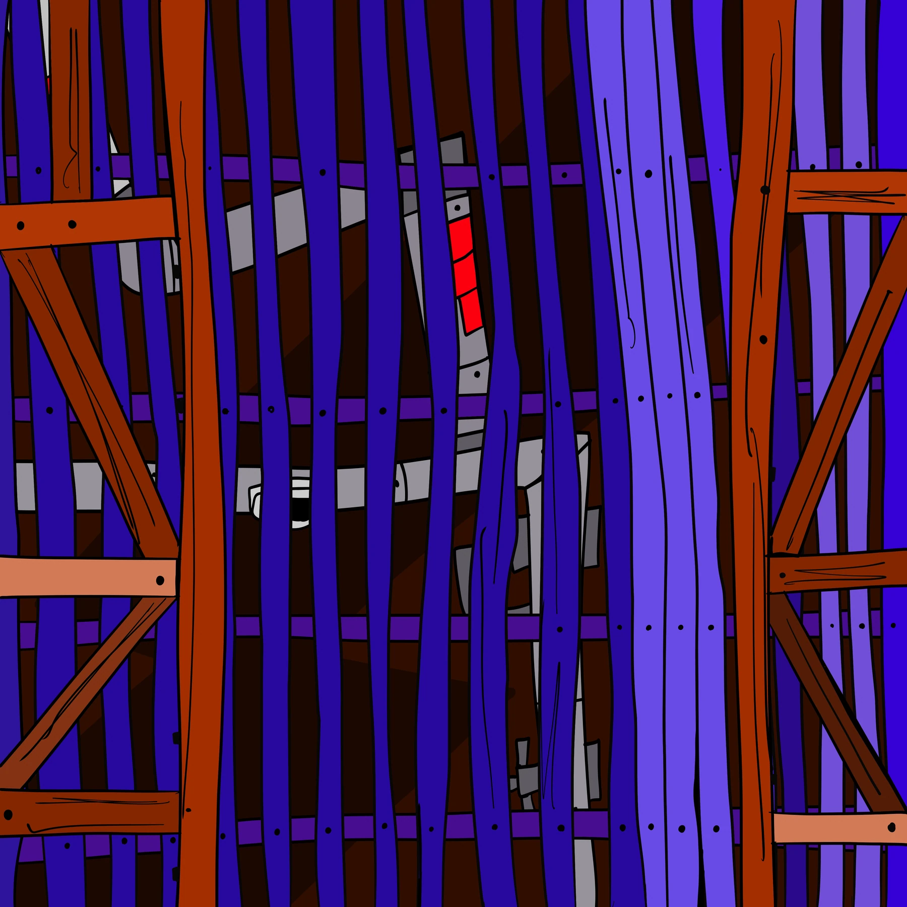 Brett Clements' authored Carny Island artwork: beams.