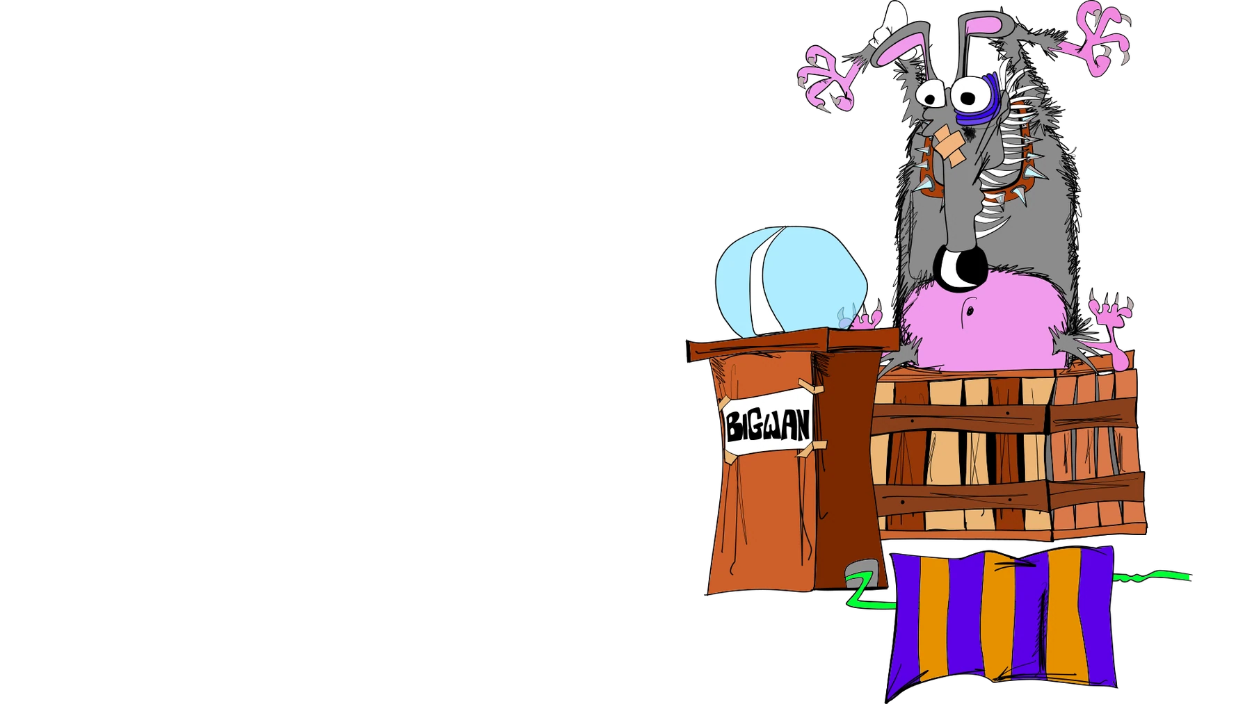 Brett Clements' authored Carny Island artwork: bigwhan.