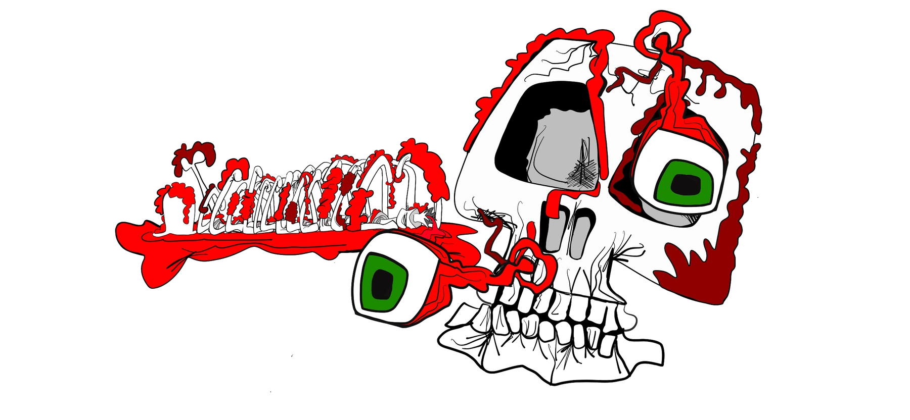 Brett Clements' authored Carny Island artwork: Blood and bones.