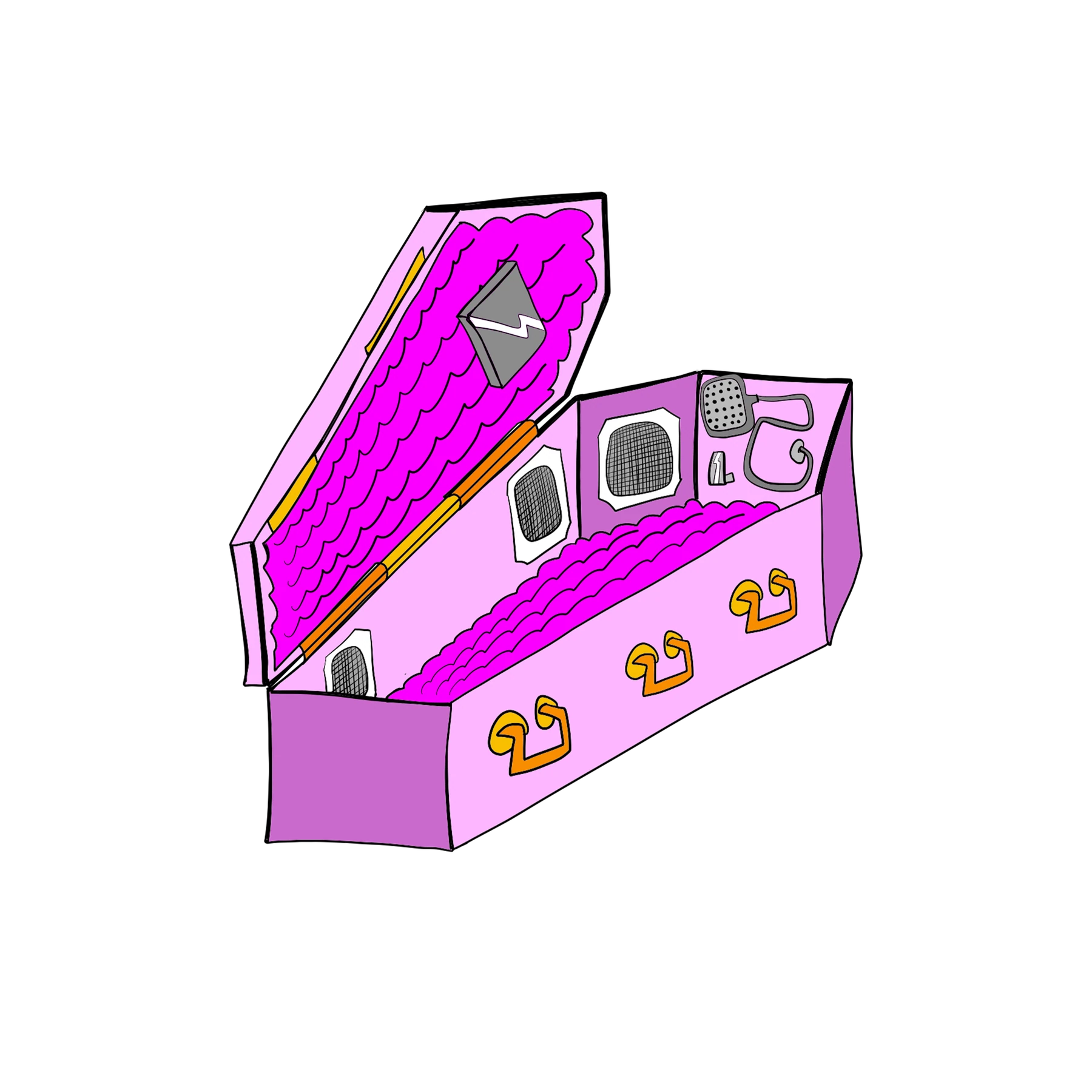 Brett Clements' authored Carny Island artwork: custom coffin.