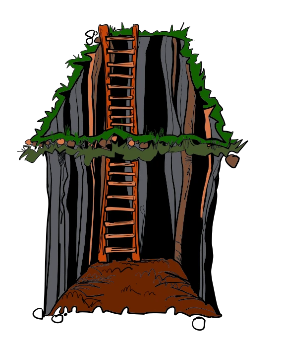 Brett Clements' authored Carny Island artwork: freshly dug grave.