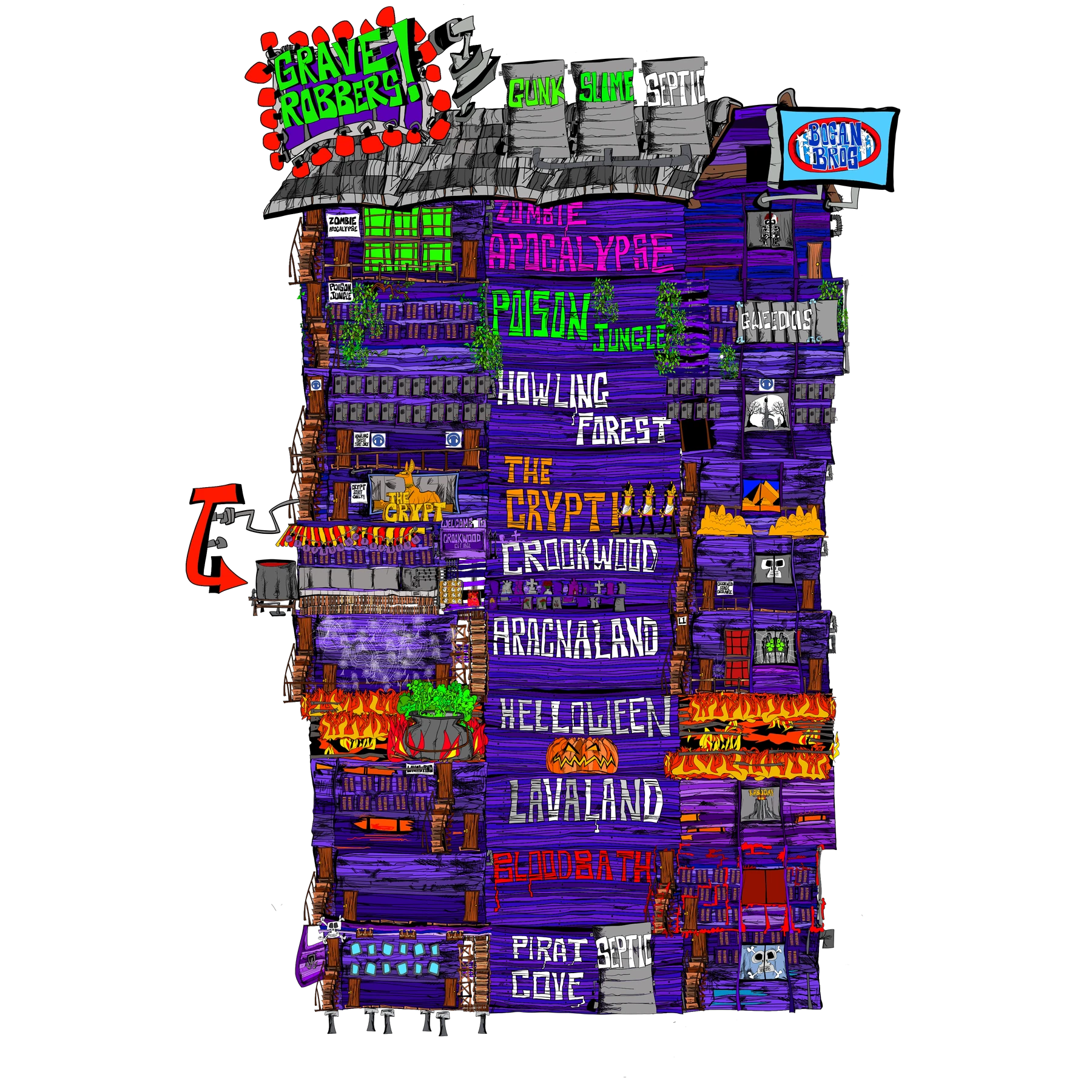 Brett Clements' authored Carny Island artwork: graveraiders.