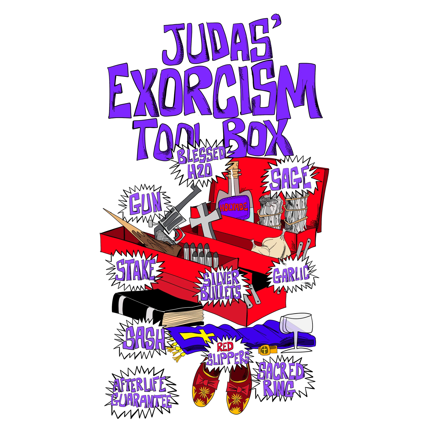 Brett Clements' authored Carny Island artwork: Judas exorcism tool box.