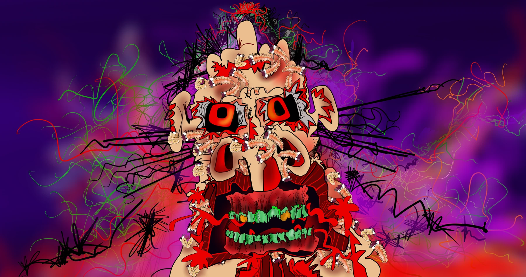 Brett Clements' authored Carny Island artwork: Maggot Head.
