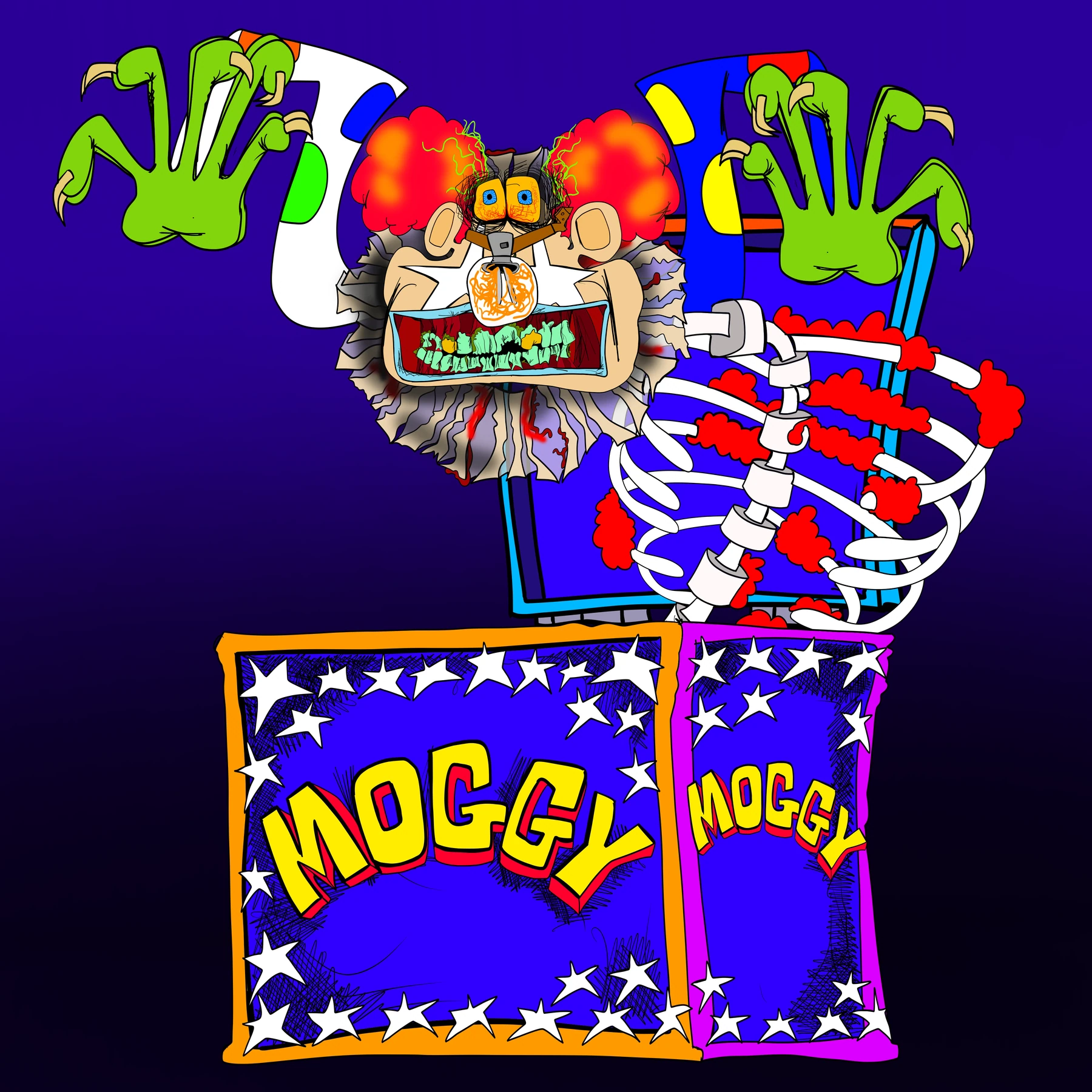 Brett Clements' authored Carny Island artwork: Moggy LightningBox.