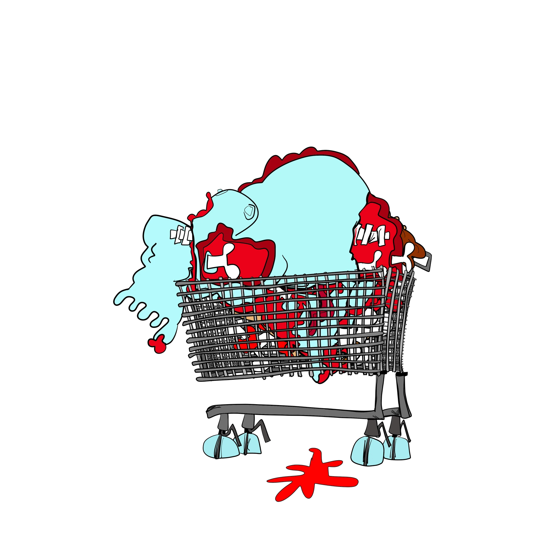 Brett Clements' authored Carny Island artwork: shoppingtrolly.
