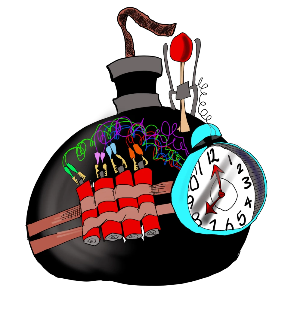 Brett Clements' authored Carny Island artwork: time bomb.