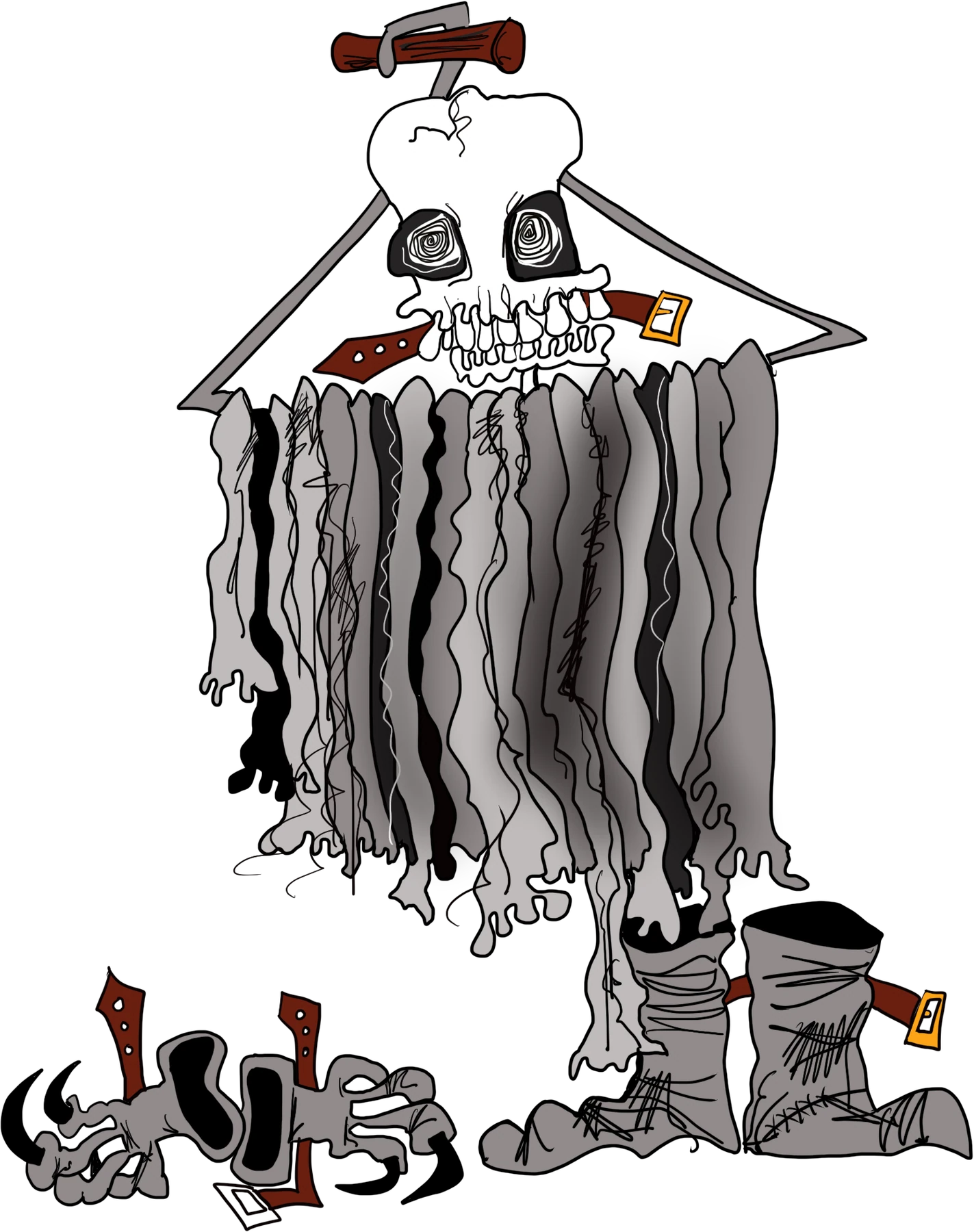Brett Clements' authored Carny Island artwork: zombie costumes Frank.