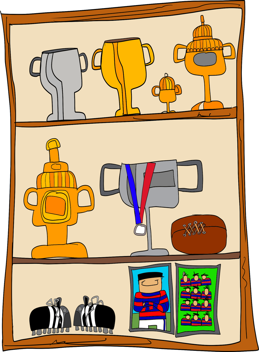A trophy cabinet thrown by a Poltergeist