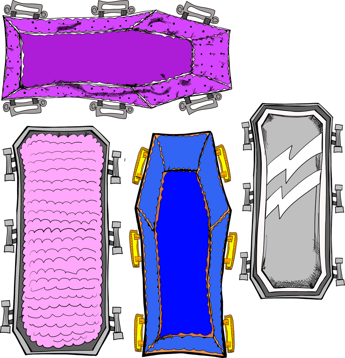 A range of designer coffins