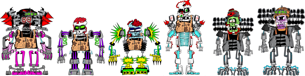 Six highly advanced armoured Steins
