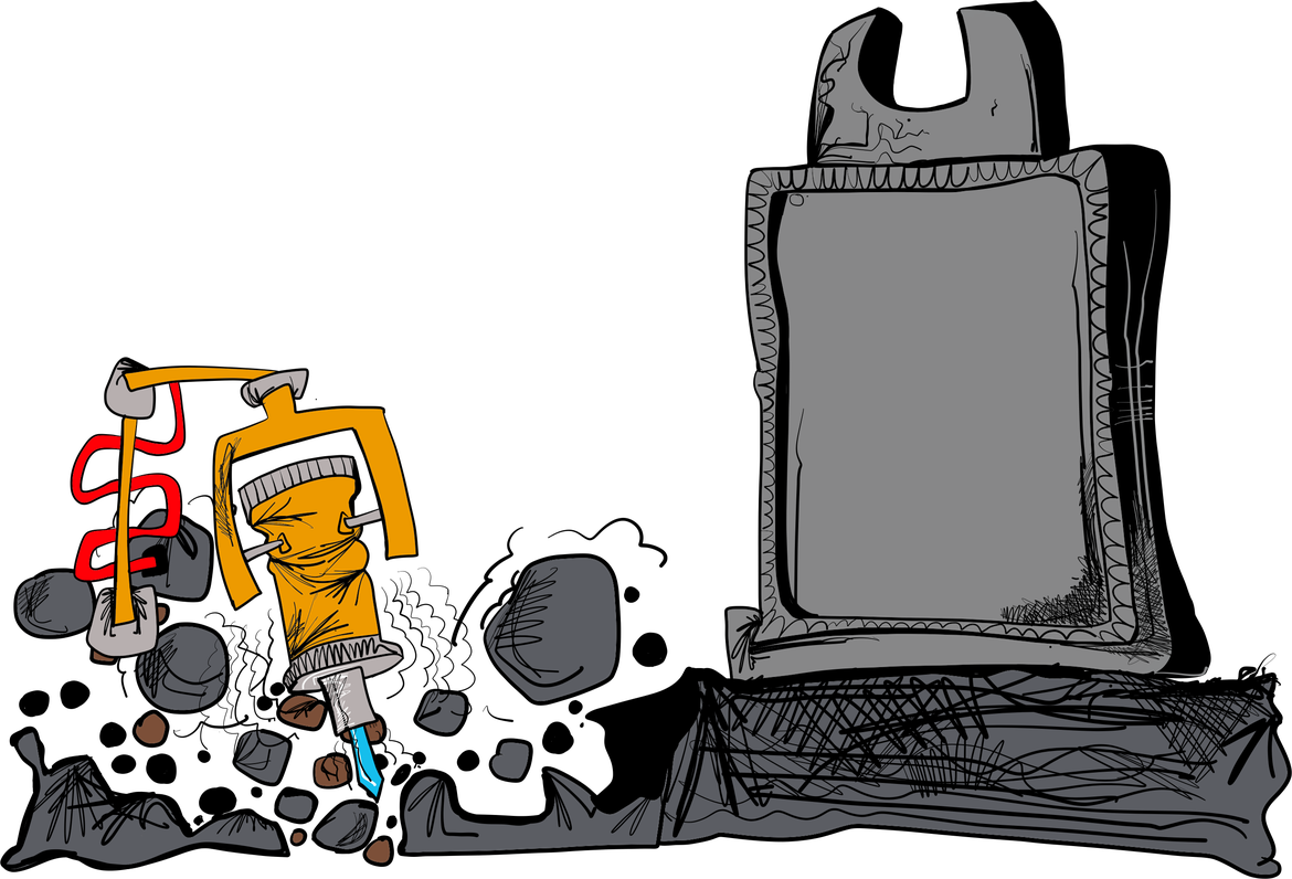 Jack-The Hammer breaking through a grave
