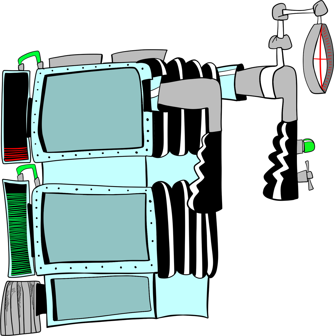An M2 backpack with screens and extending equipment
