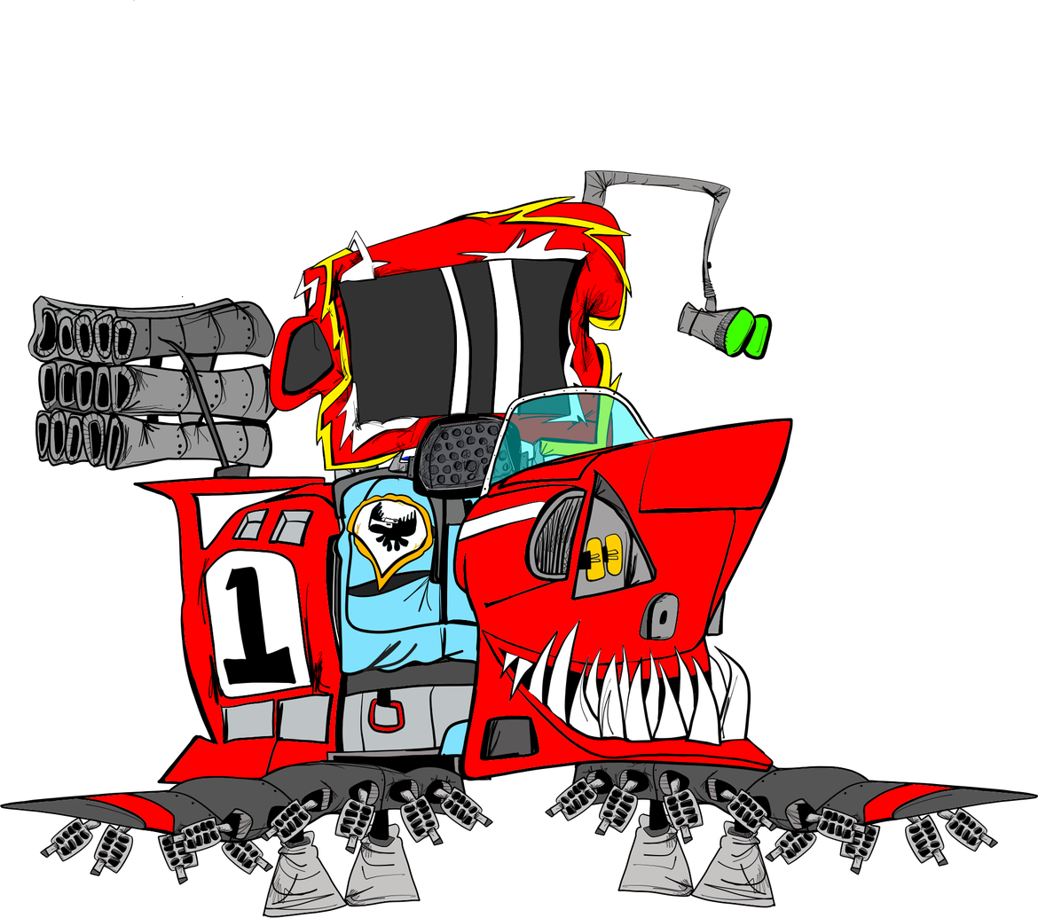 A customised Scritch kart and gear rig