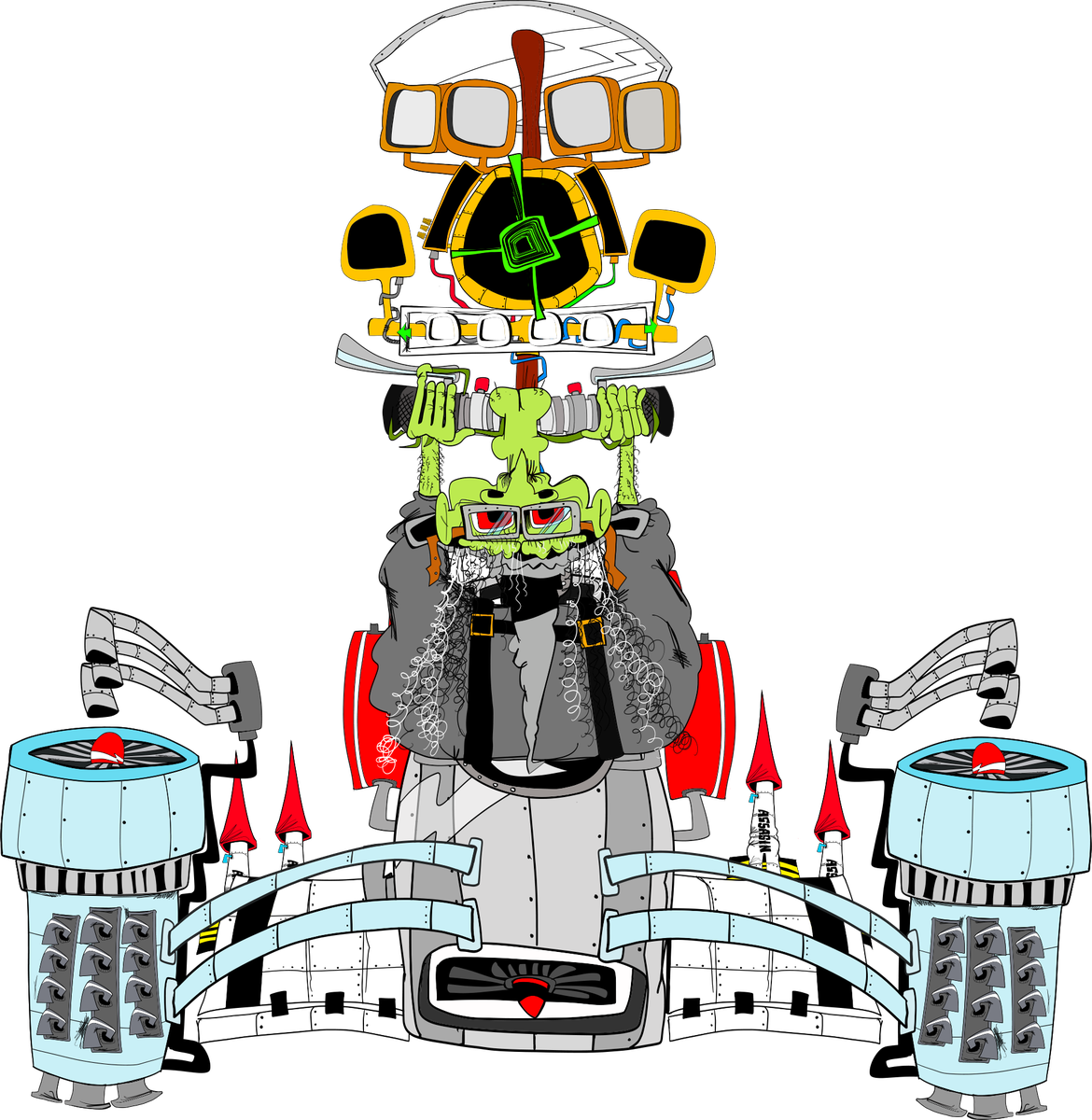 Rocket witch viewed from above