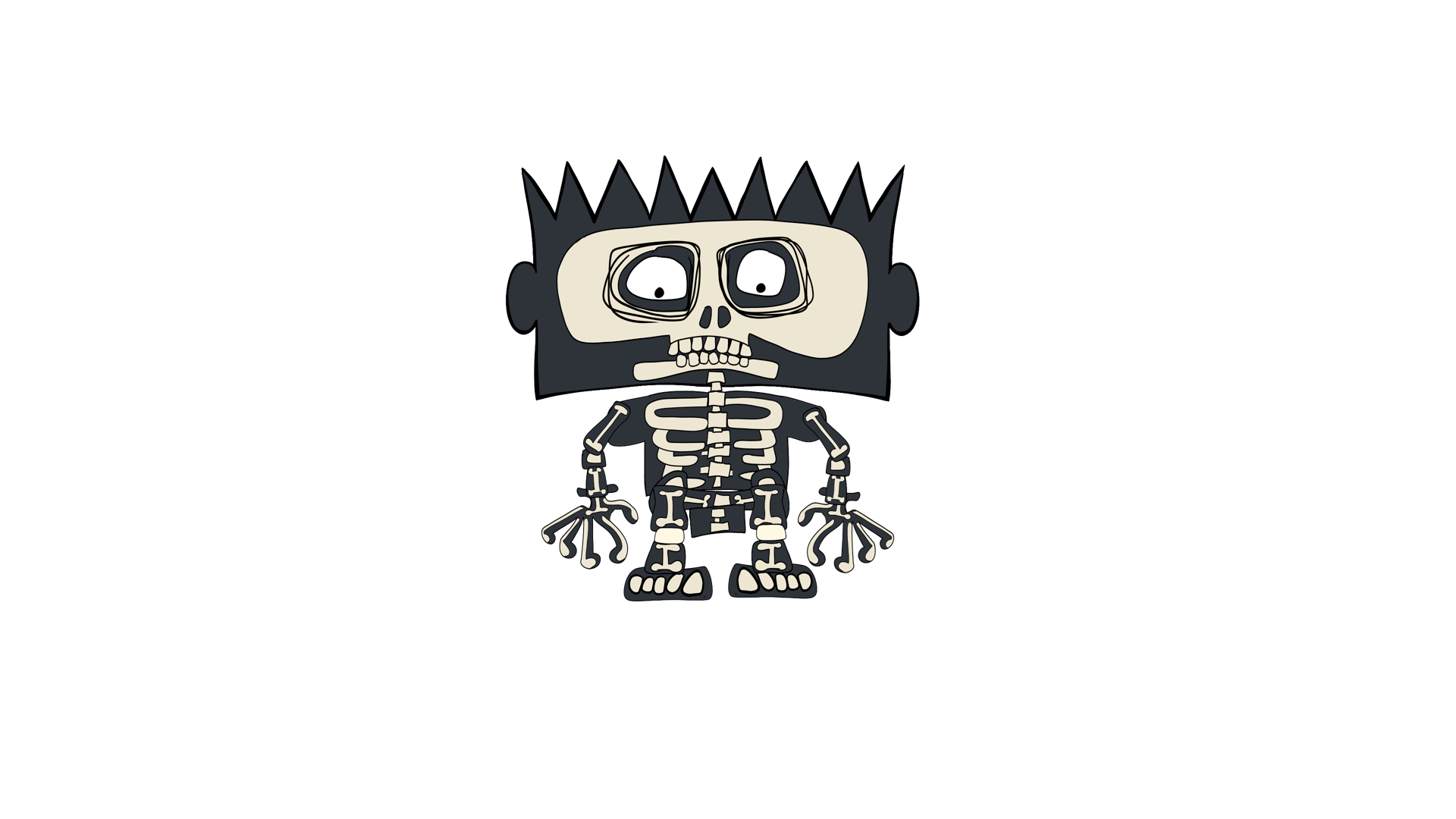The Villain skeleton suit from the front.