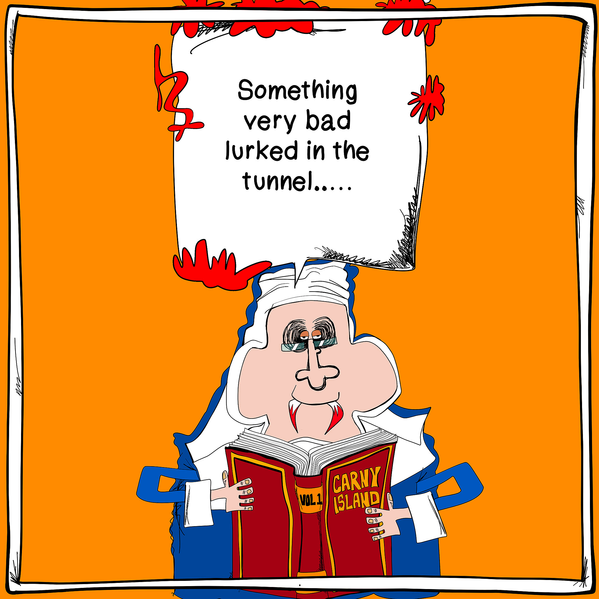 A flash of Sister Gruell, authored Carny Island artwork