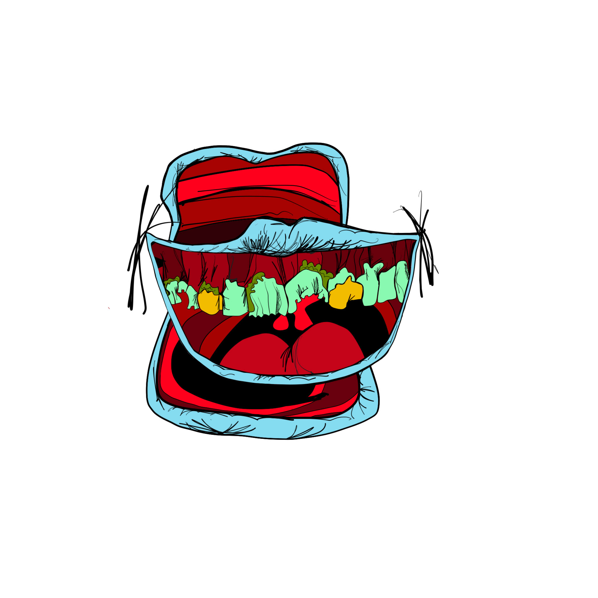 Adobe. Standard mouth set, authored Carny Island artwork