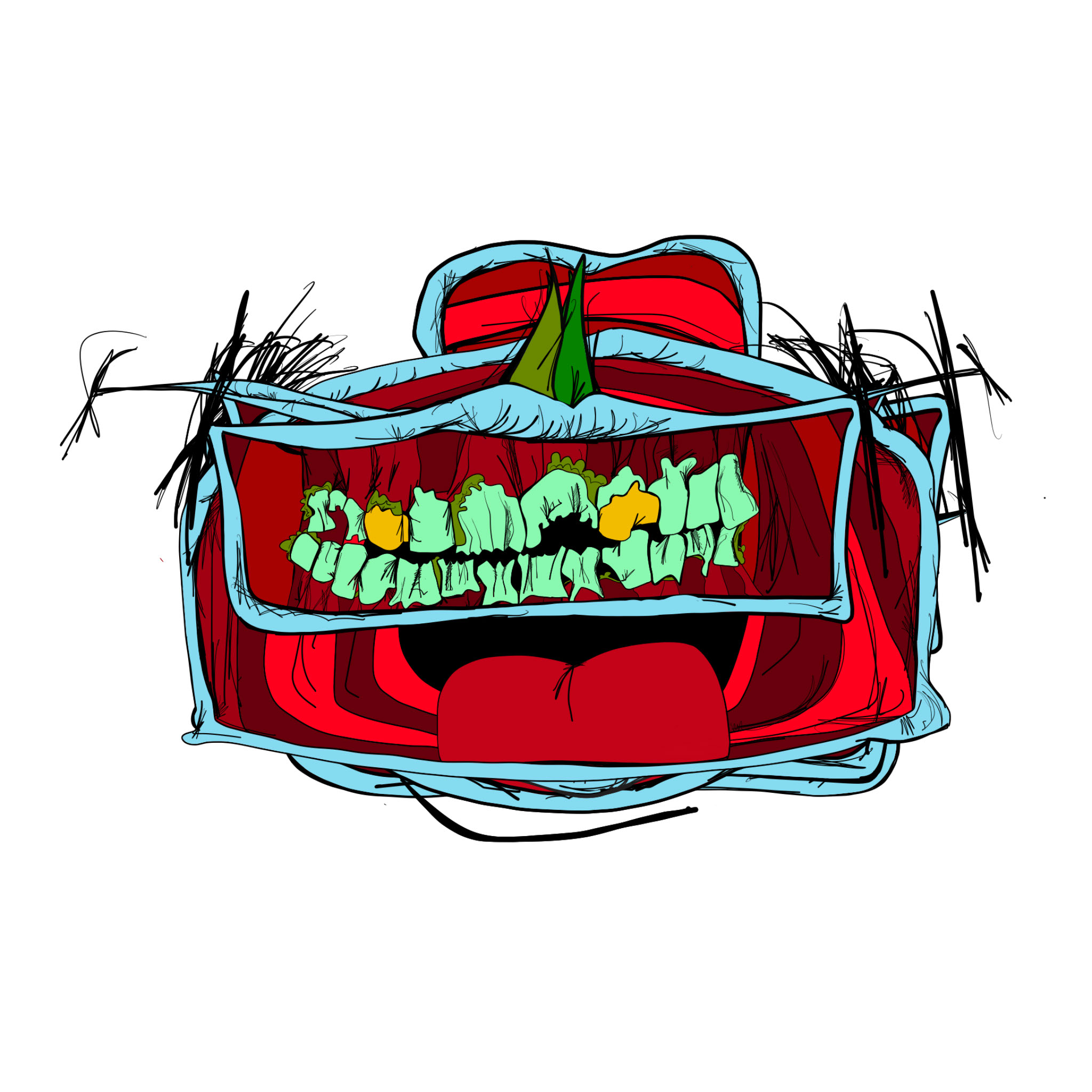 Adobe. Standard mouth set copy, authored Carny Island artwork