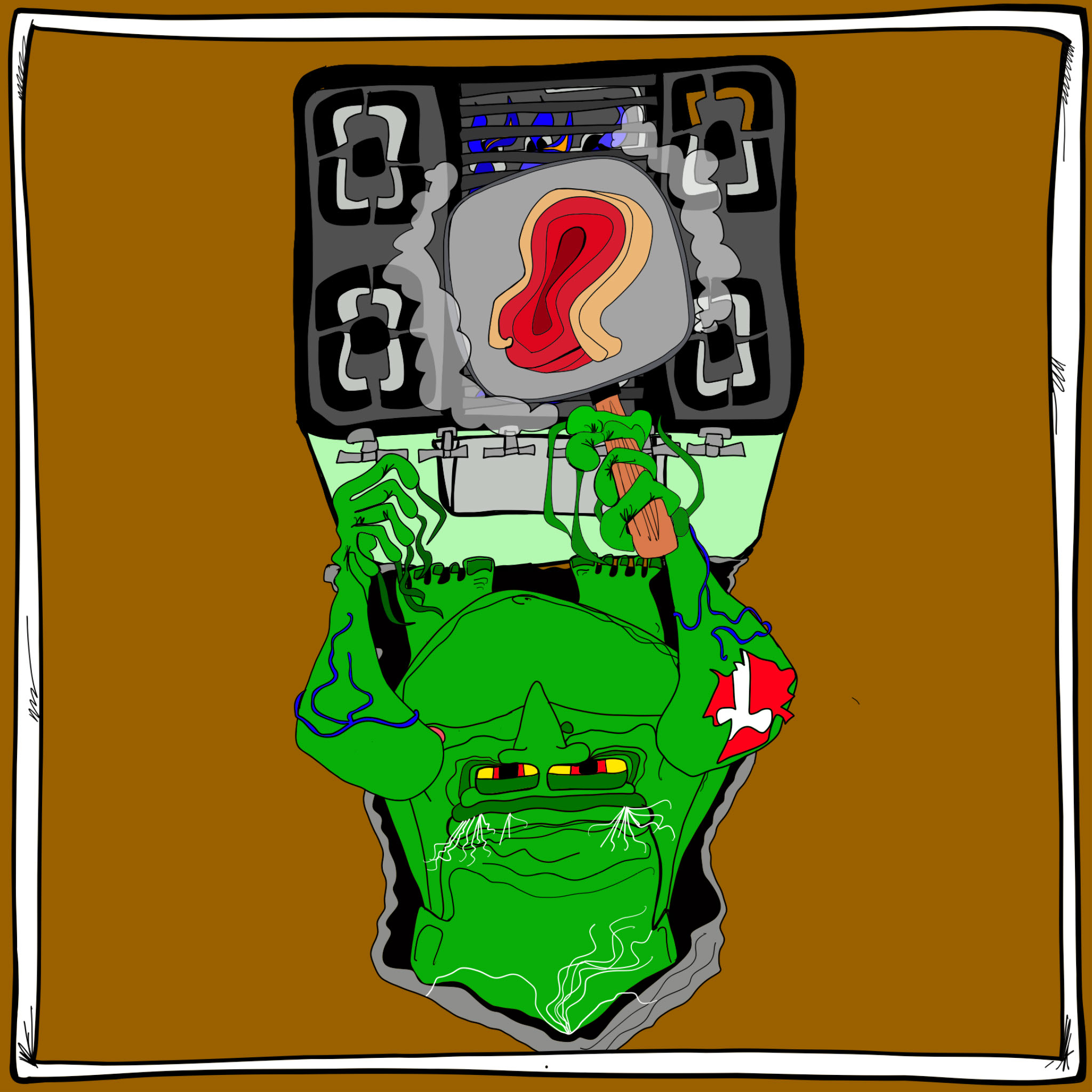 Aerial. Shrift cooking, authored Carny Island artwork