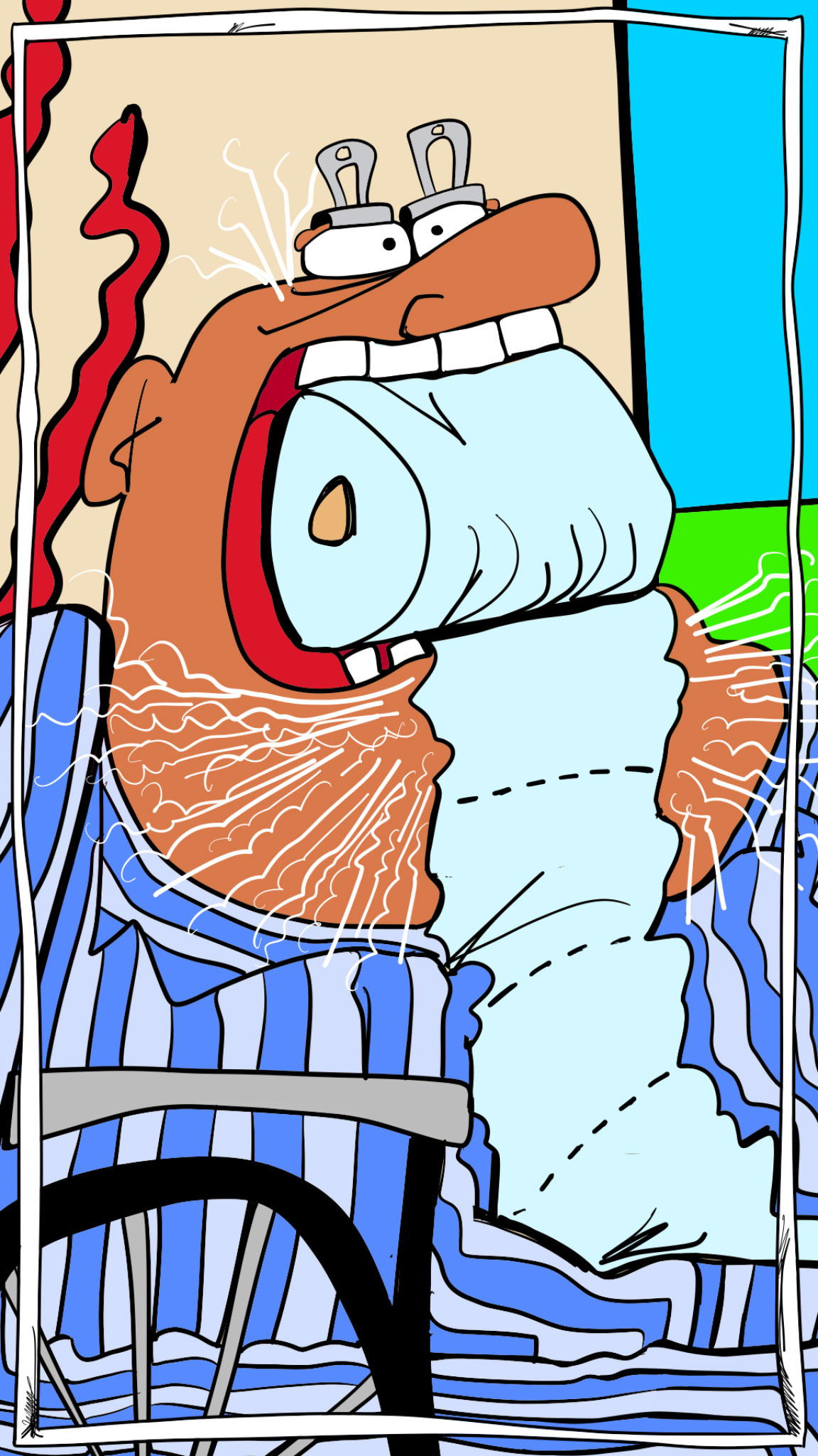 Aged care slaughter copy, authored Carny Island artwork