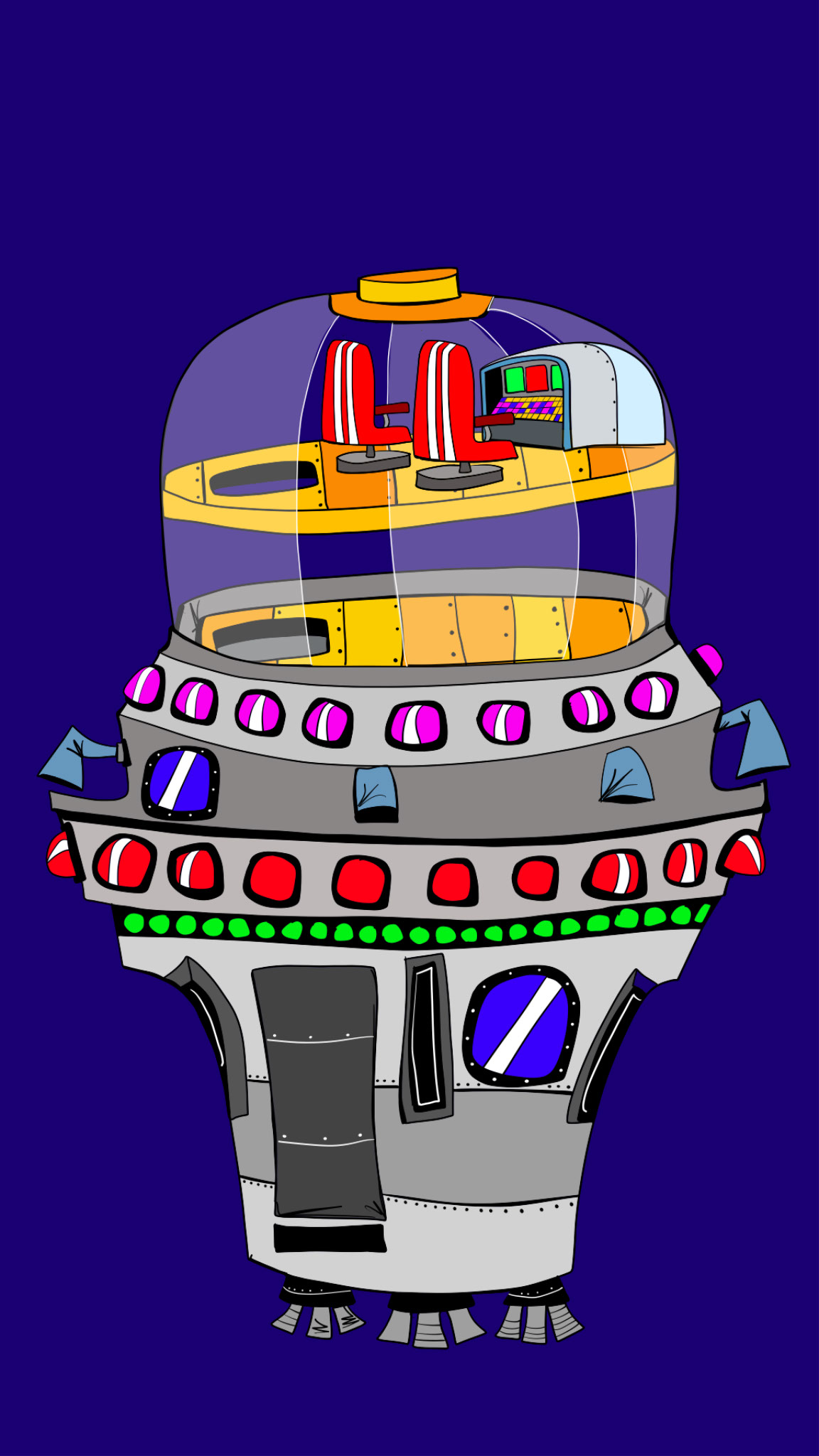 Alien transport, authored Carny Island artwork