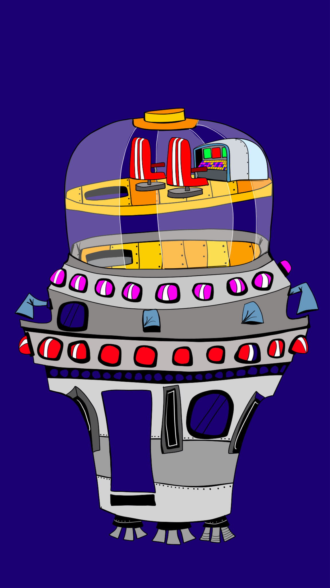 Alien transport copy, authored Carny Island artwork