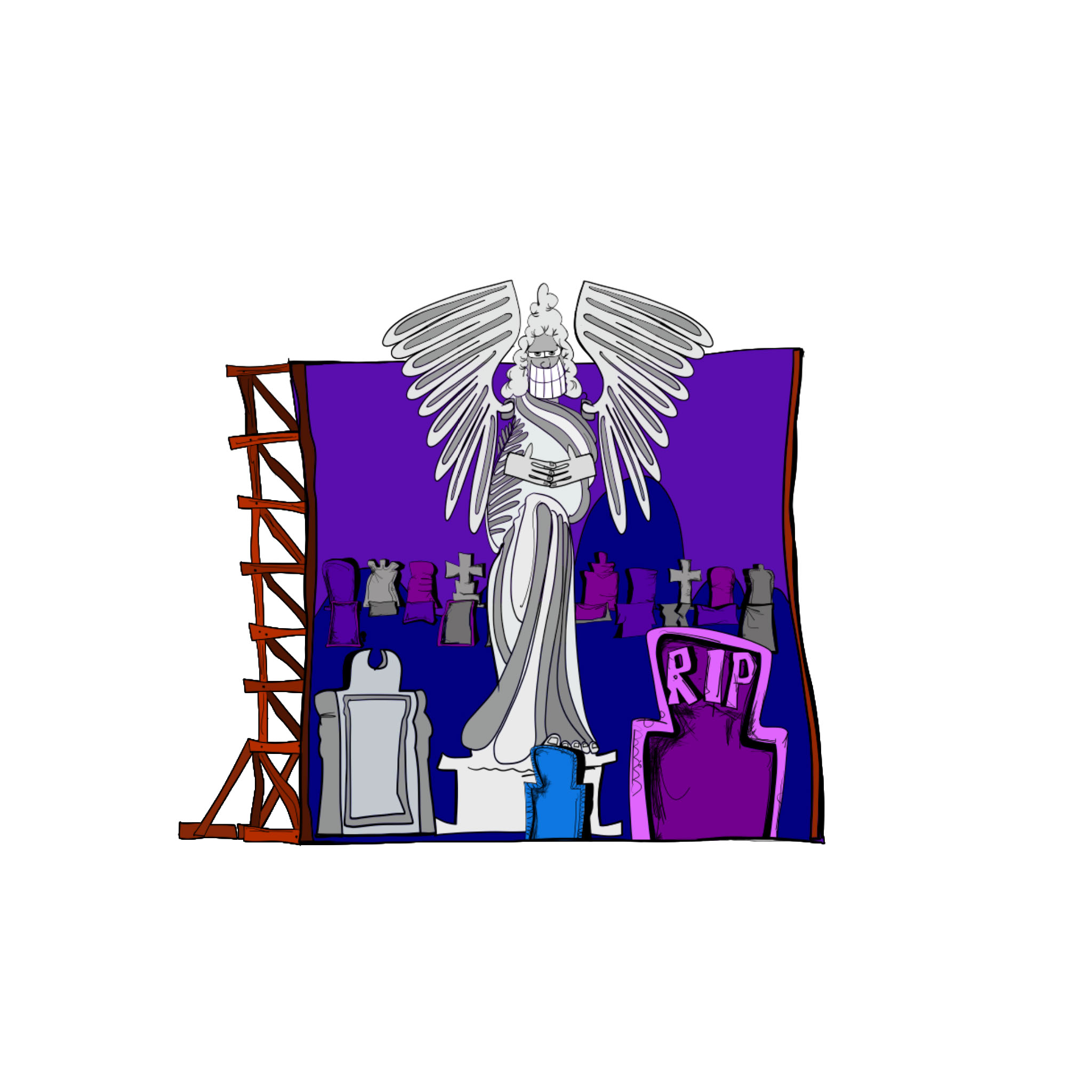 Angel flat, authored Carny Island artwork