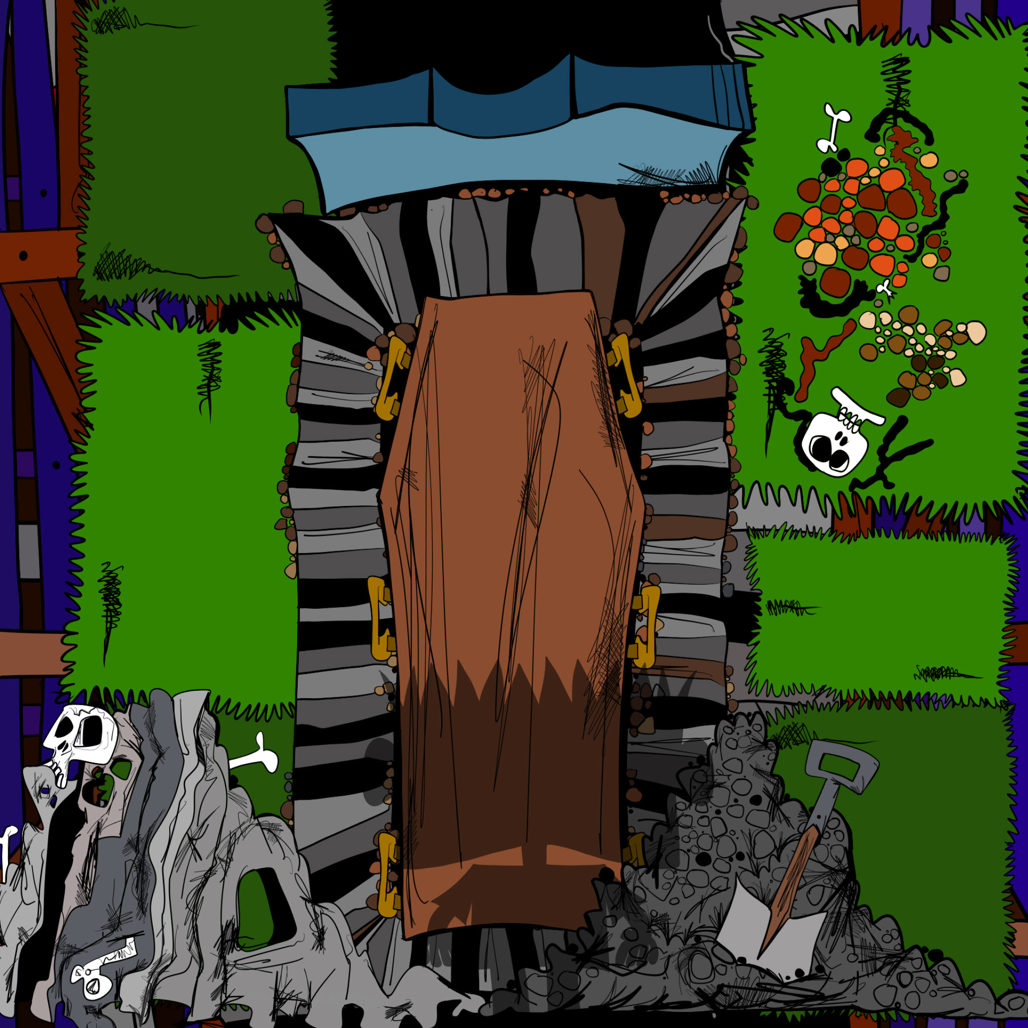 Attempt 4. Coffin revealed, authored Carny Island artwork