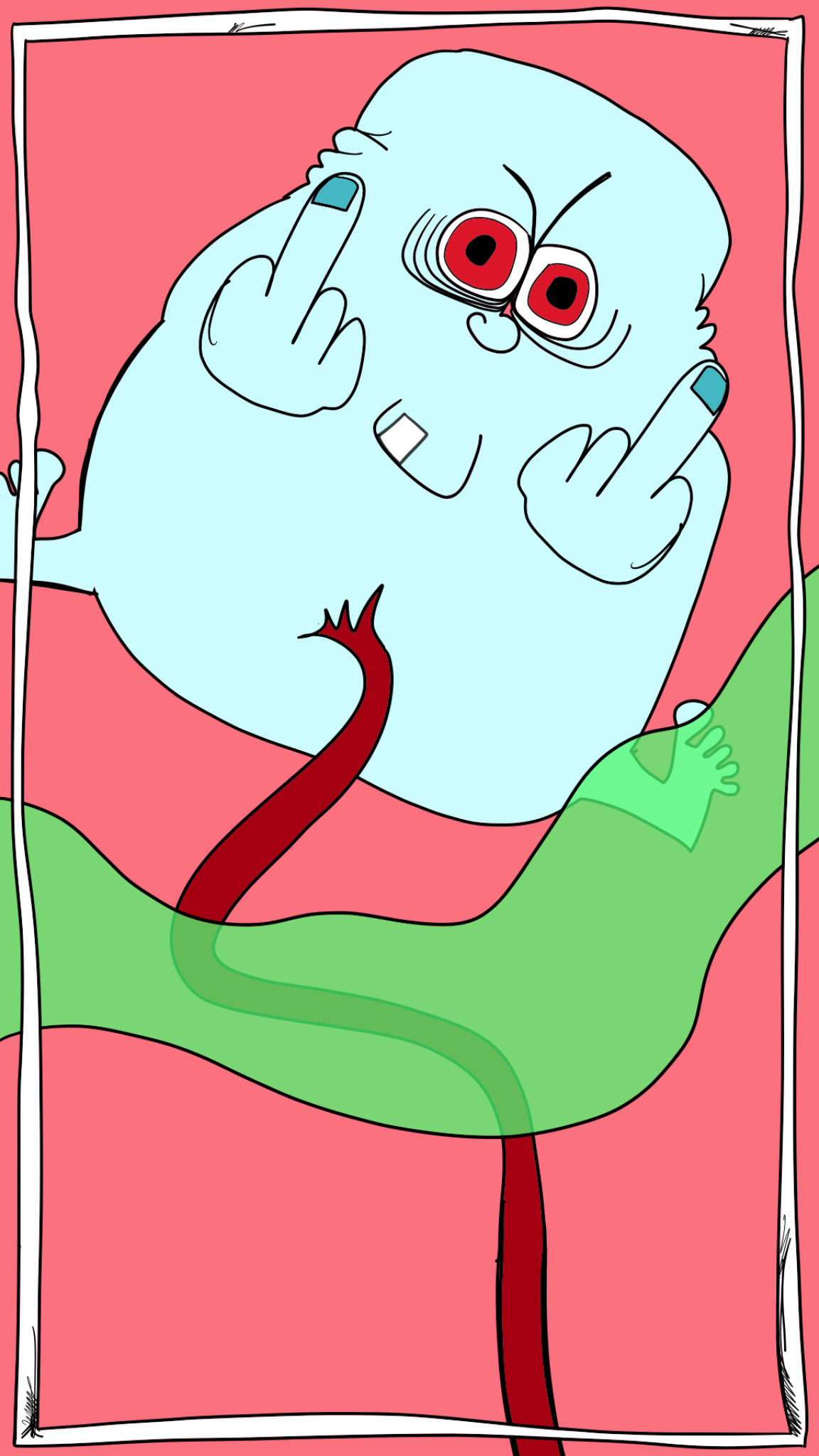 Baby Vinnie in womb, authored Carny Island artwork