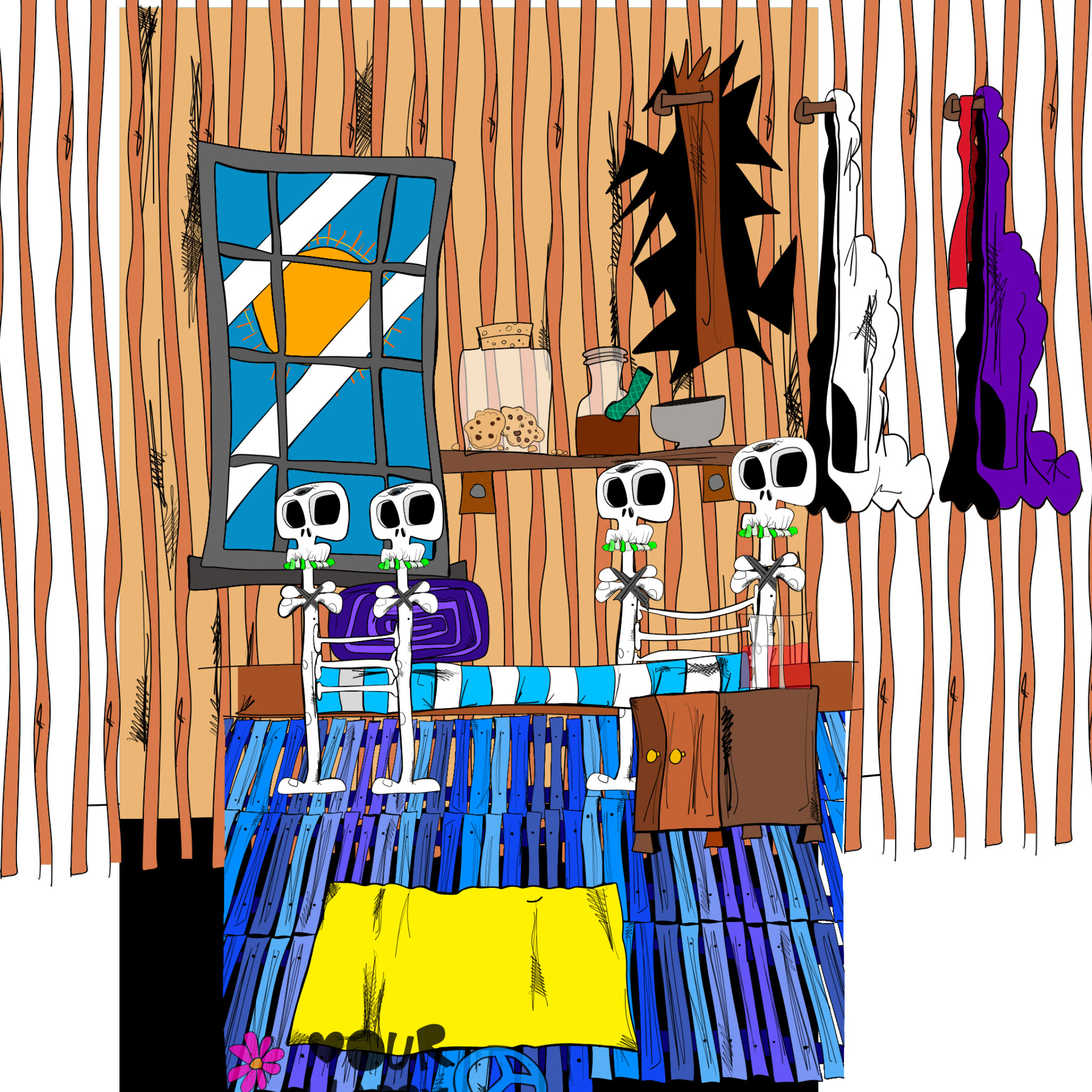 Basement entrance reveal, authored Carny Island artwork
