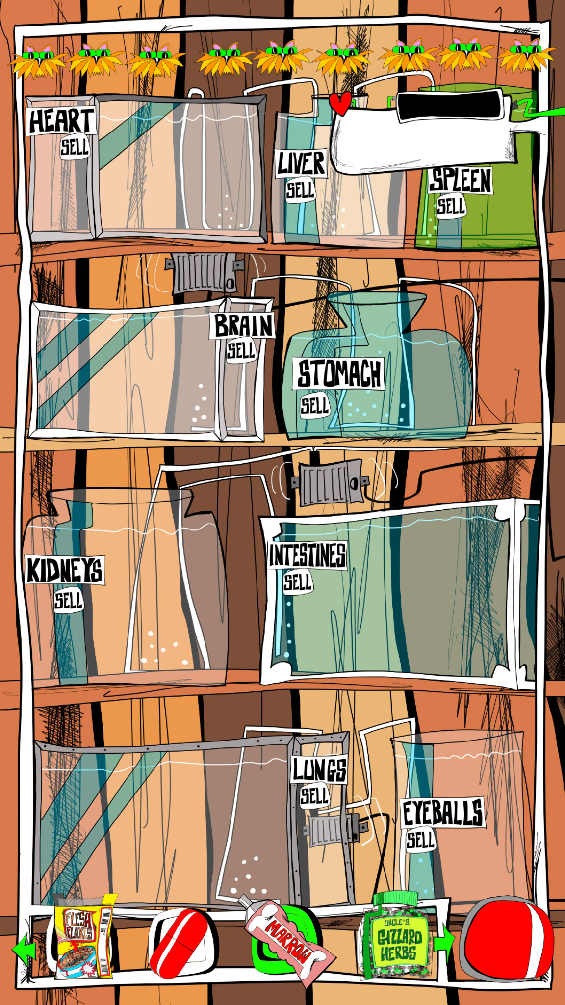 Basic organ tanks, authored Carny Island artwork