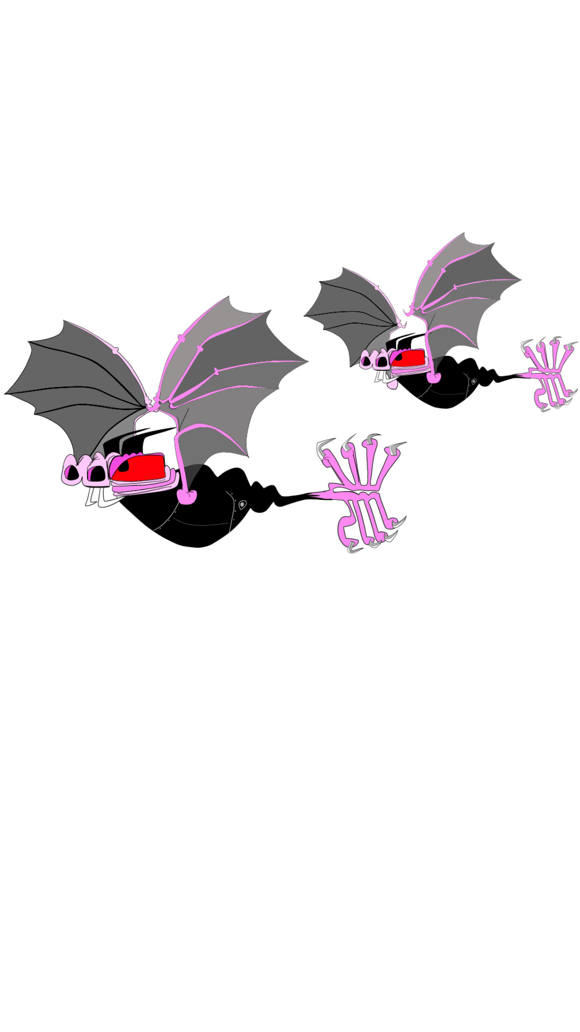Bat bombers in dive mode. No clouds, authored Carny Island artwork