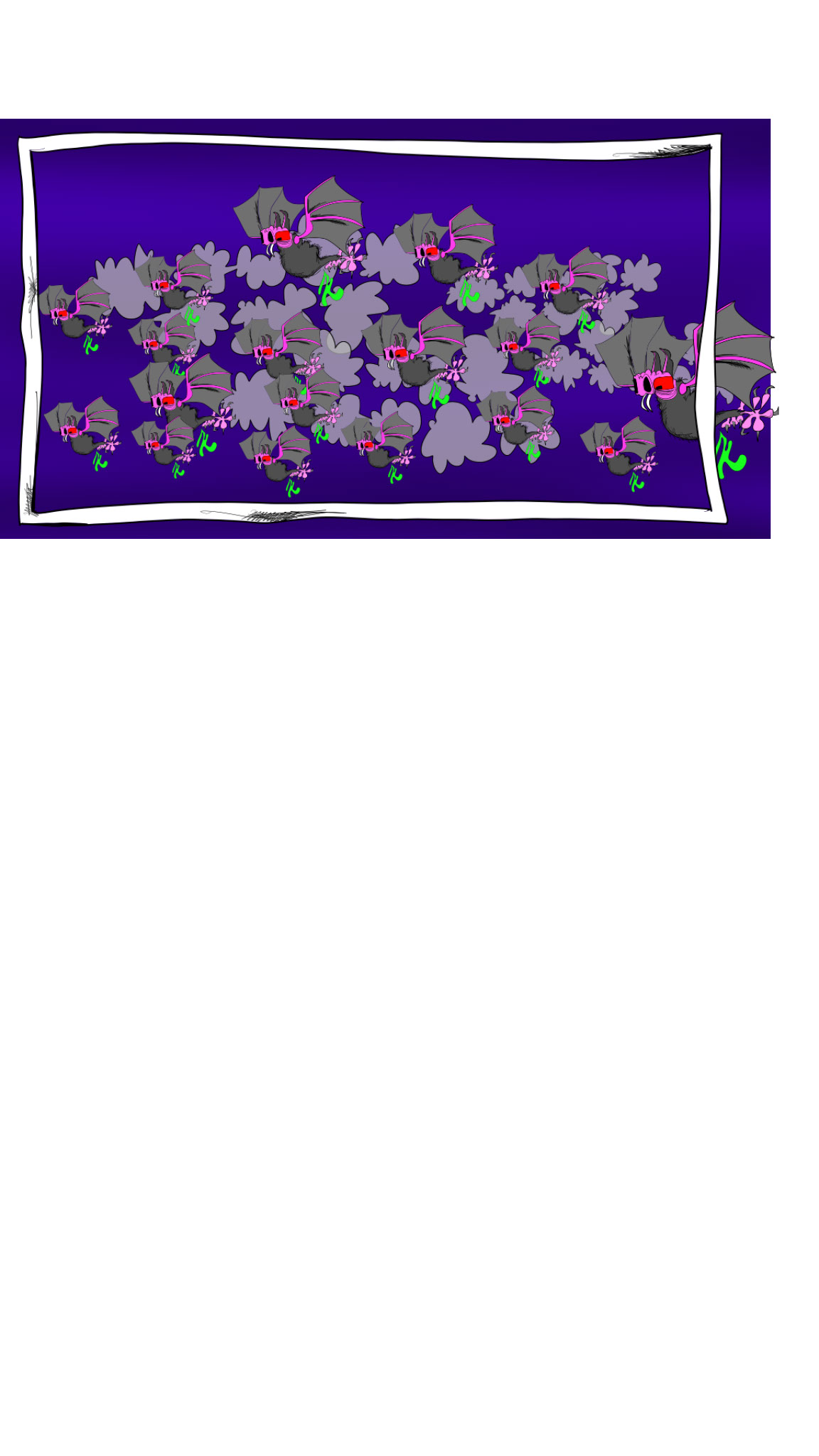 Bat raid, authored Carny Island artwork