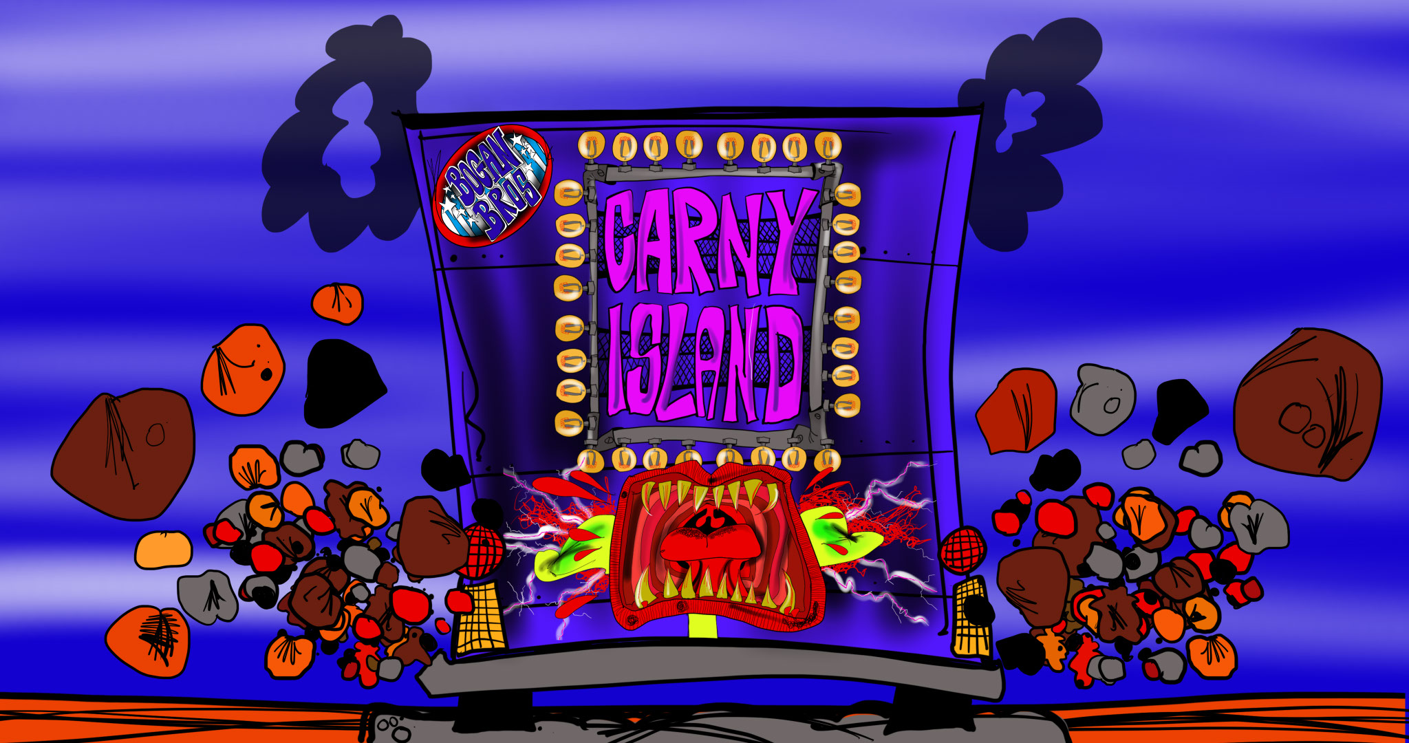 Behind_Truck, authored Carny Island artwork