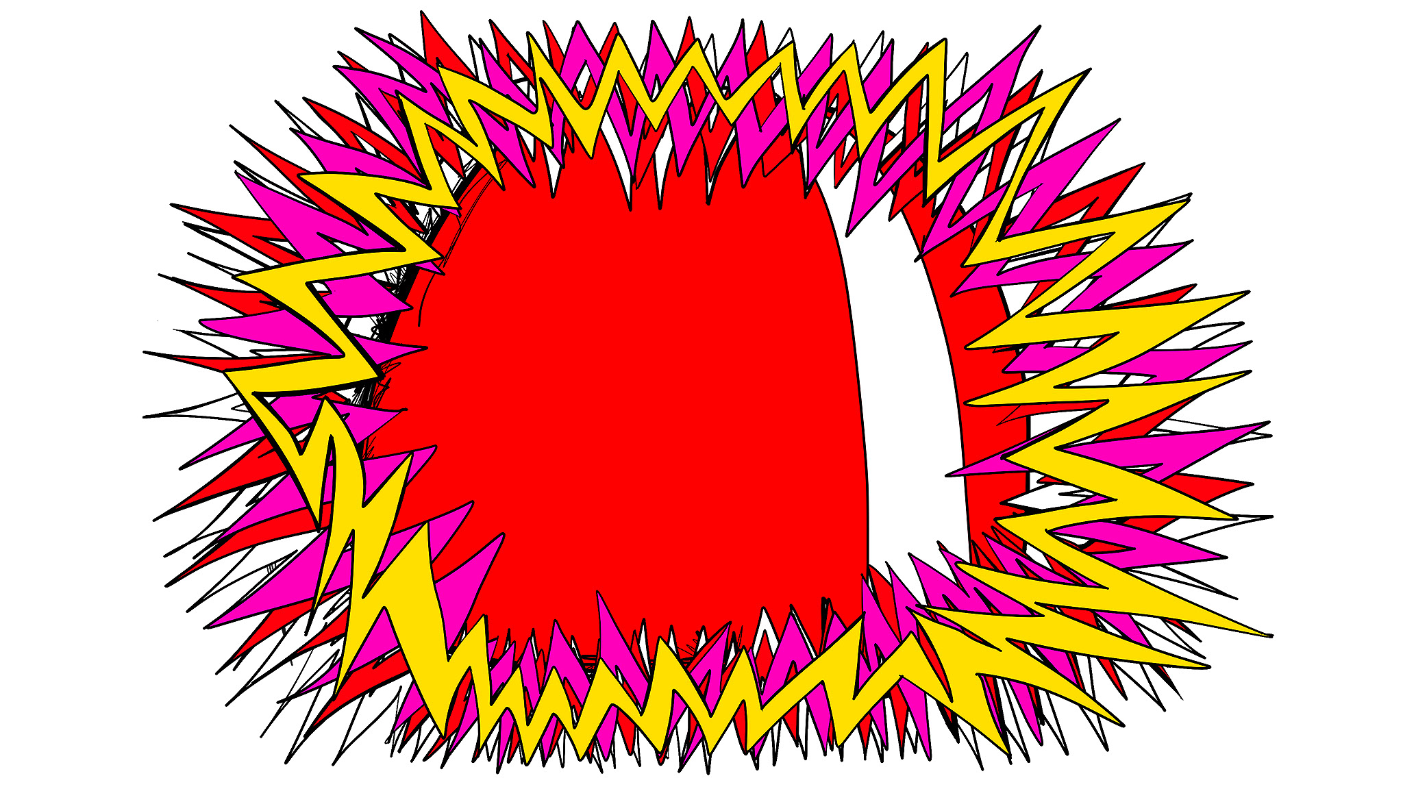 Big red action button, authored Carny Island artwork