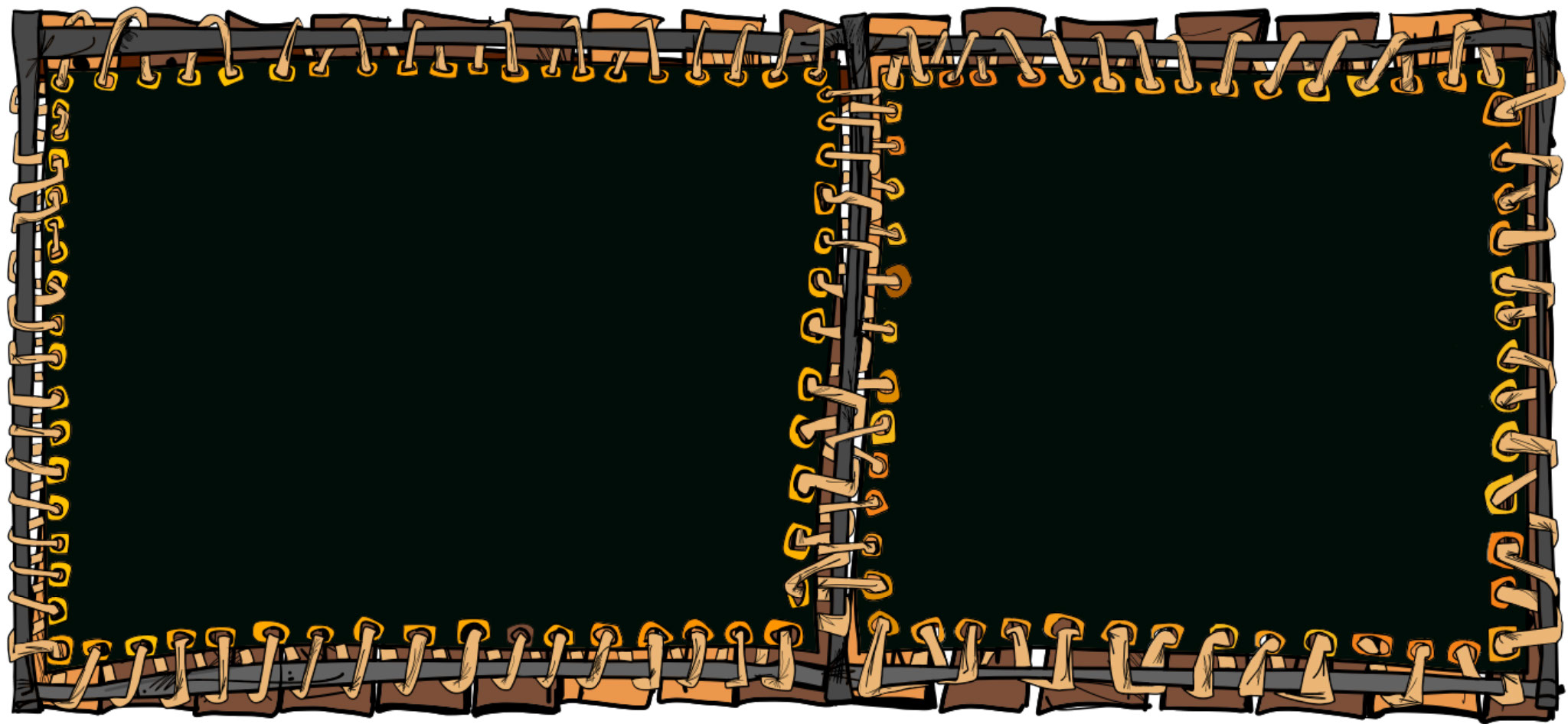 Black canvas panel, authored Carny Island artwork