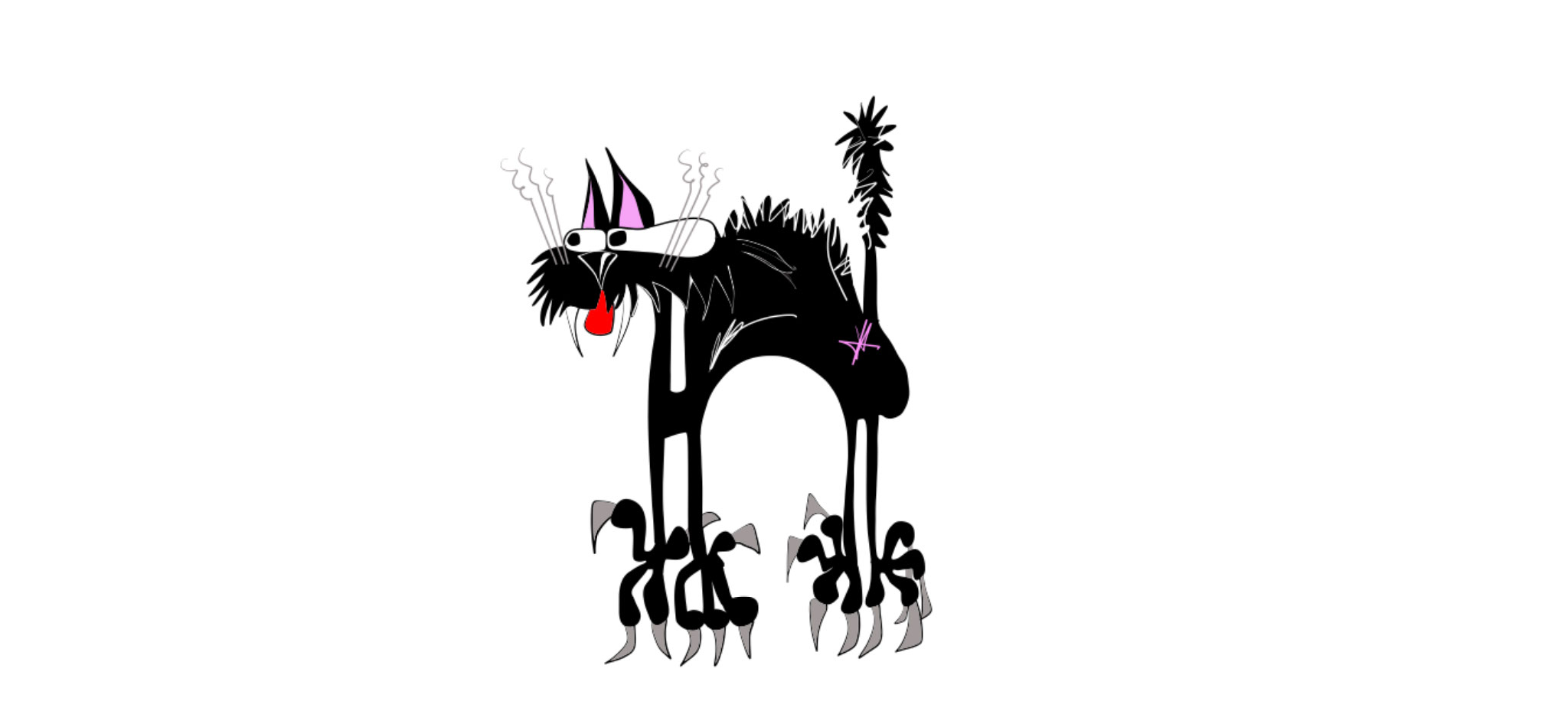 Black cat, authored Carny Island artwork