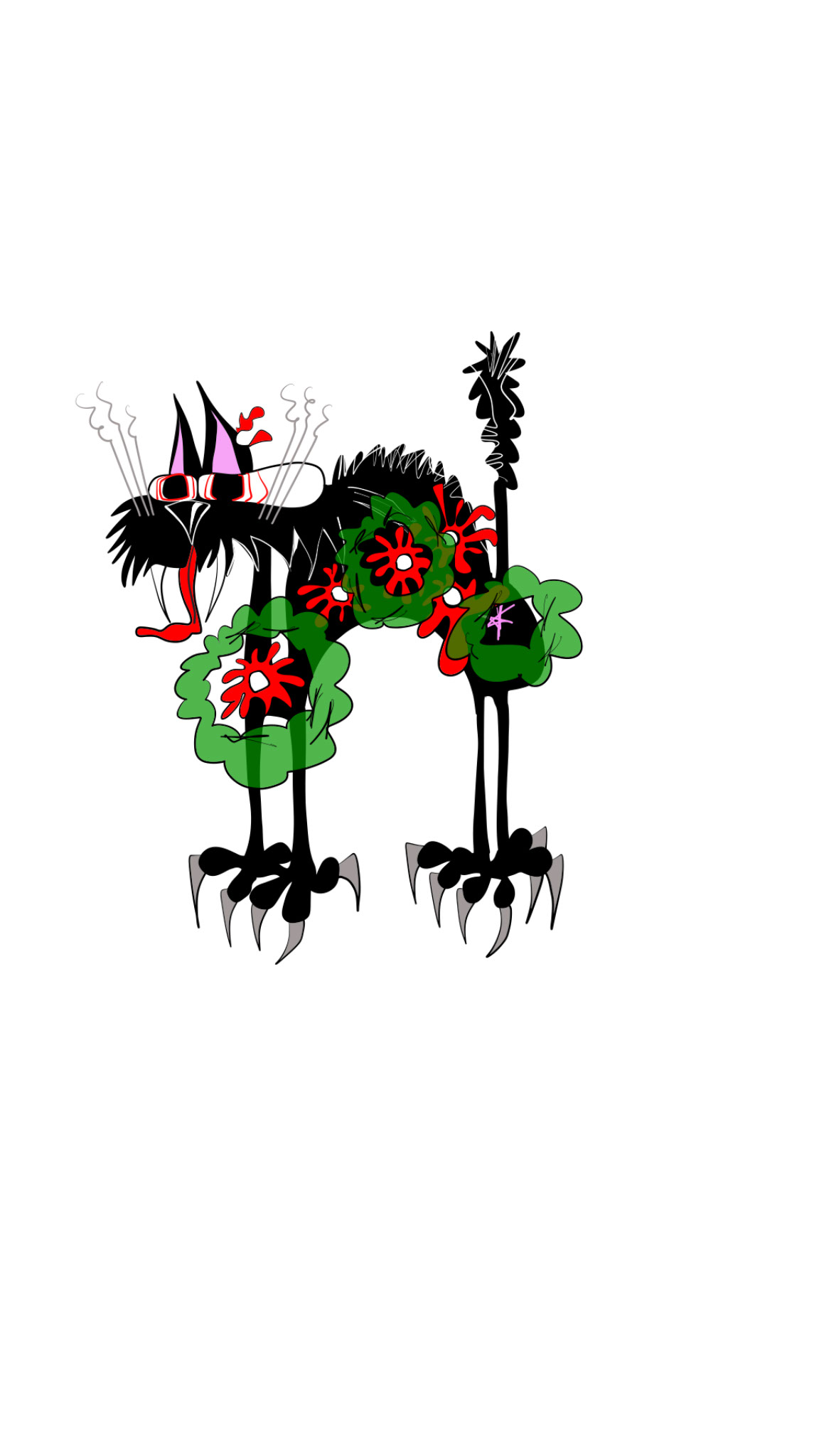 Black cat shot, authored Carny Island artwork