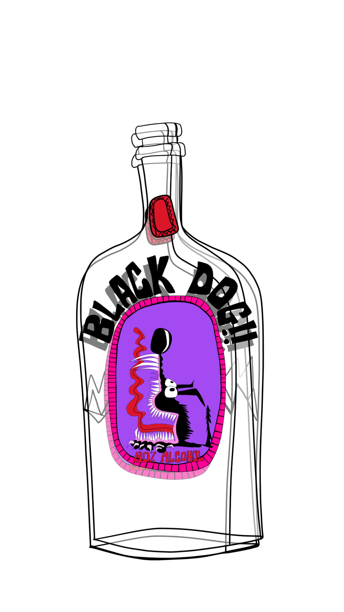 Black dog, authored Carny Island artwork