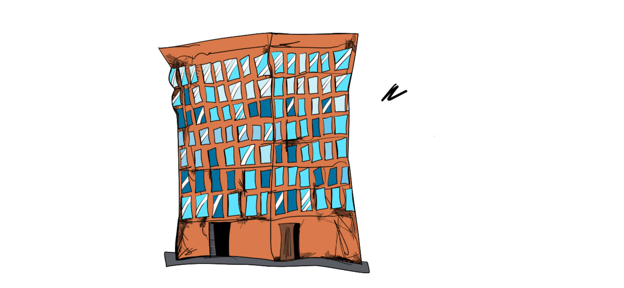Block of flats, authored Carny Island artwork