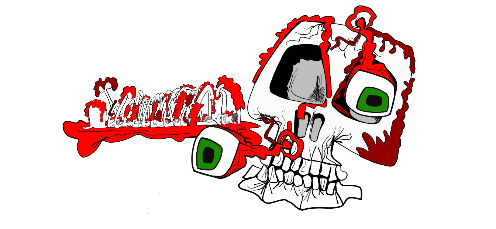 Blood and bones, authored Carny Island artwork