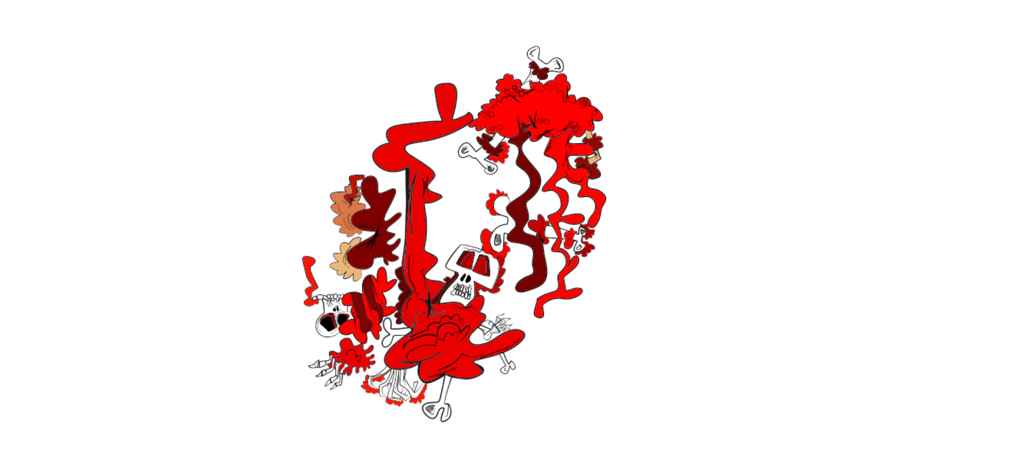 Bloodbath decorations, authored Carny Island artwork