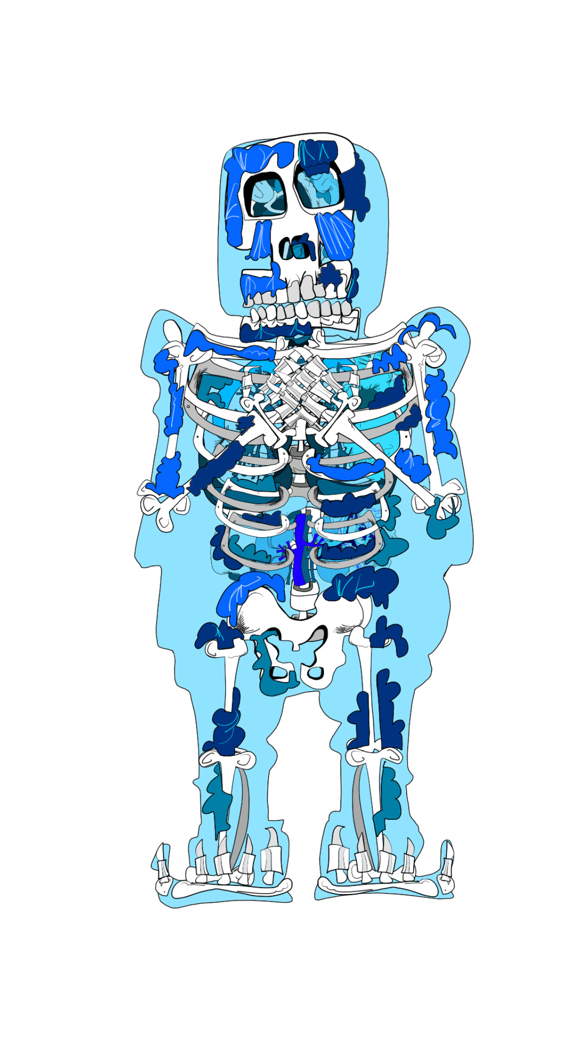 Blue body. Game art, authored Carny Island artwork