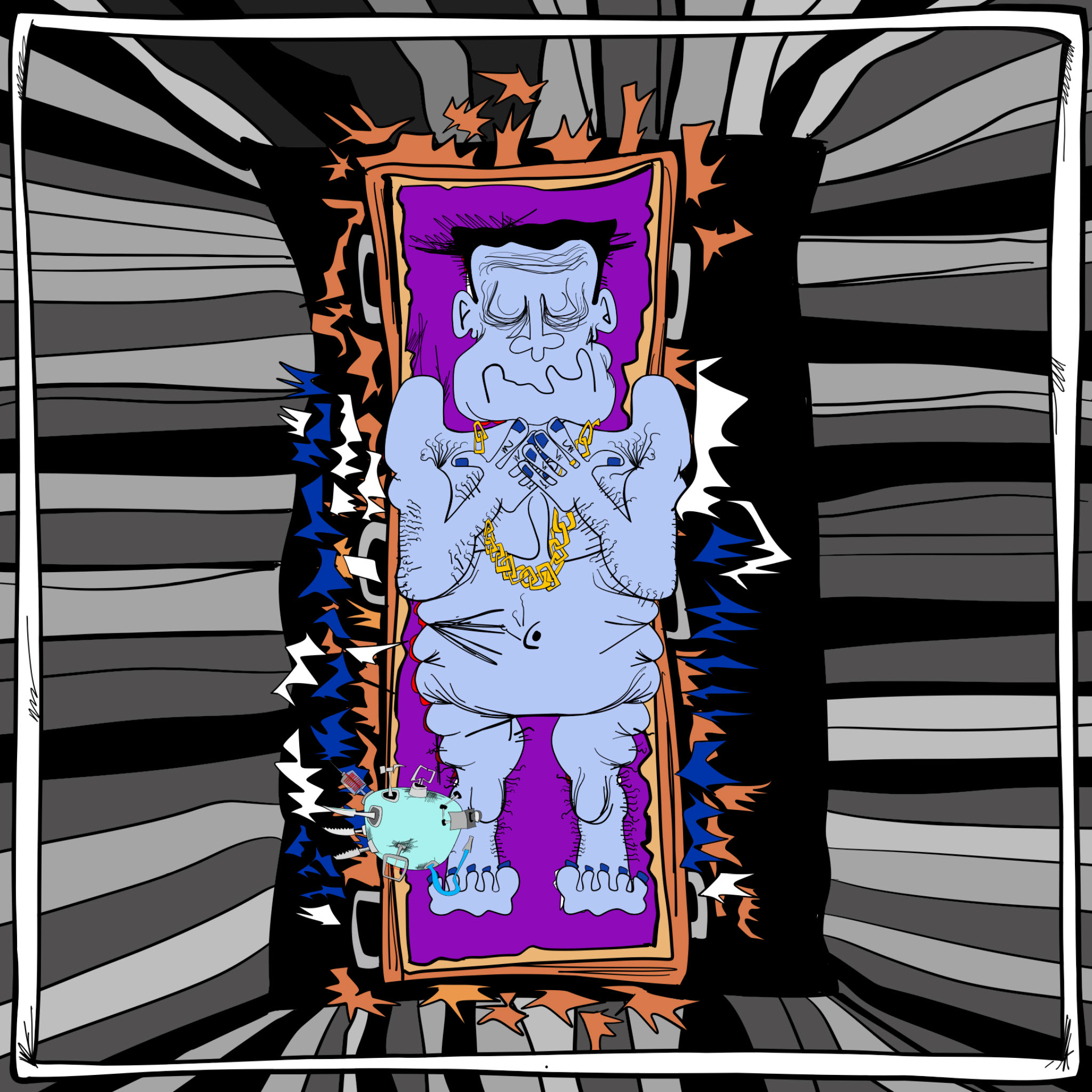 Bob. Skin ripped off. Mr Chop, authored Carny Island artwork