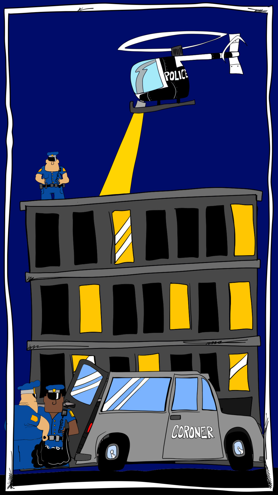 Body into van, authored Carny Island artwork
