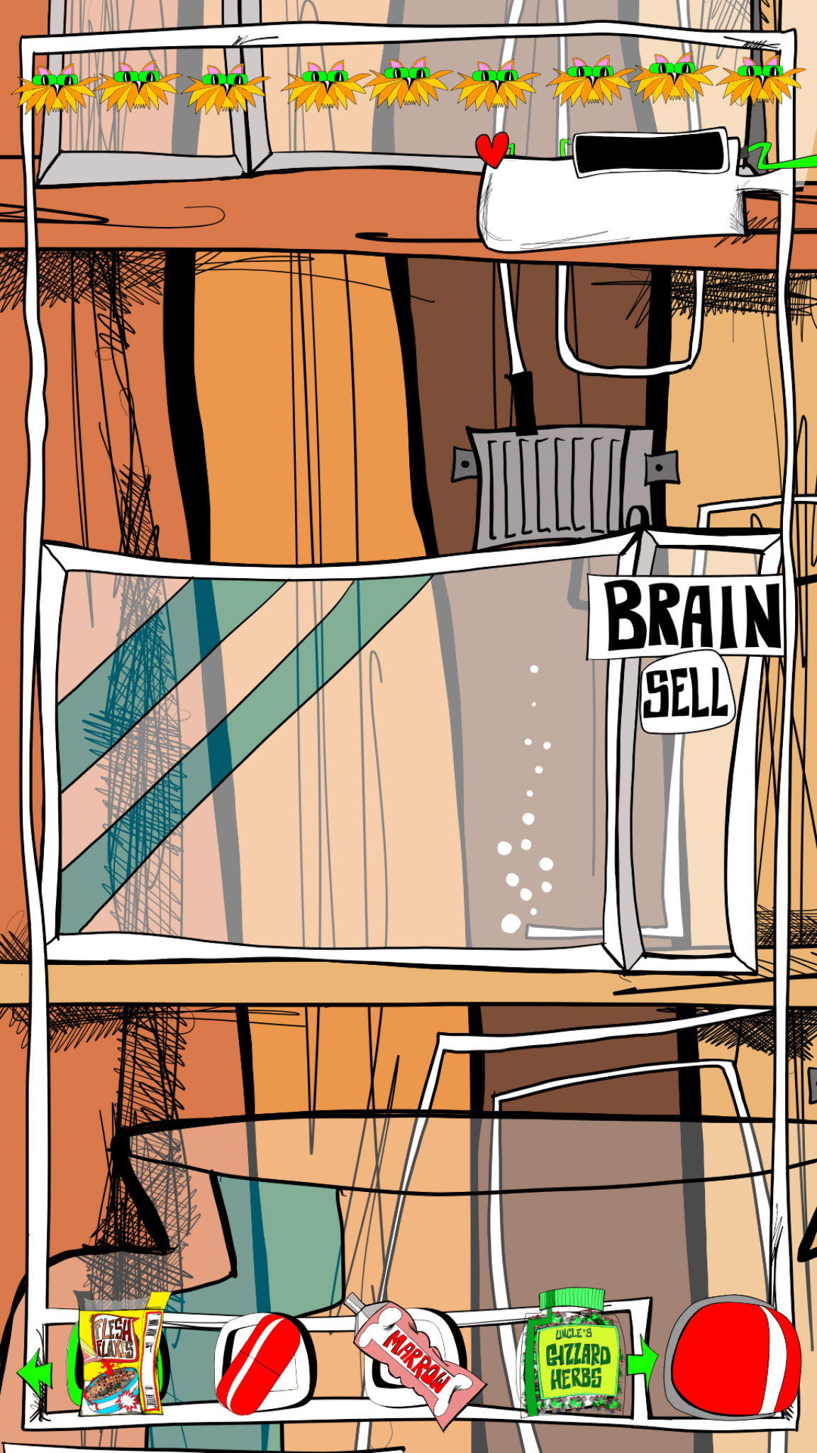 Brain In tank, authored Carny Island artwork