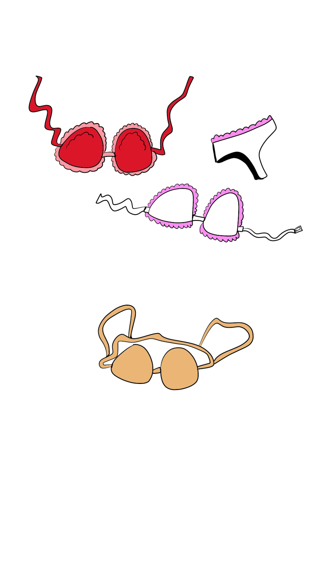 Bras. Undies, authored Carny Island artwork