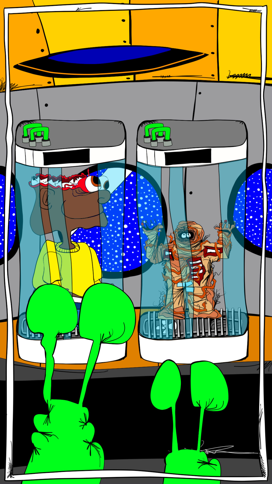 Carlos. In alien ship, authored Carny Island artwork