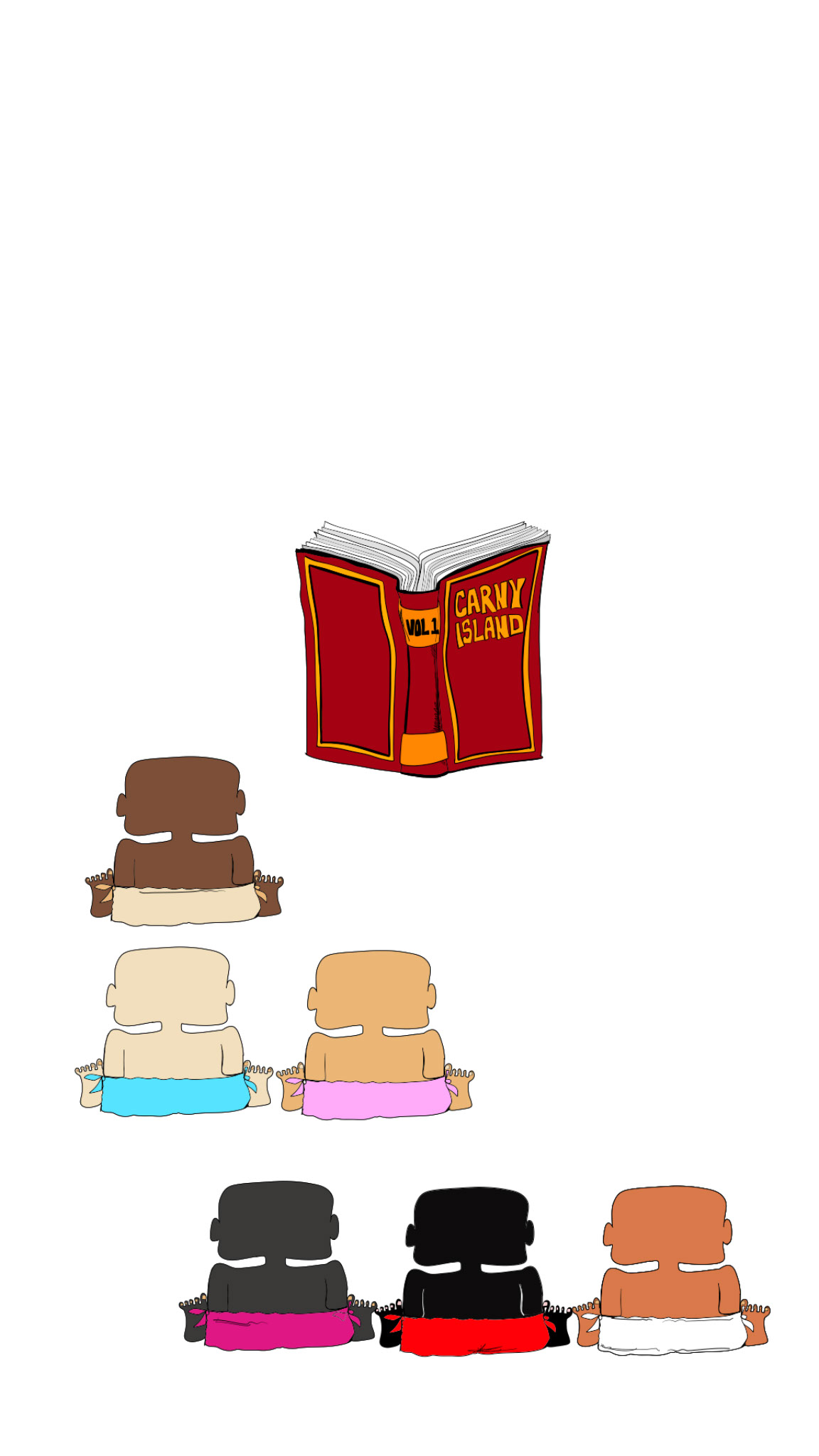 Carny Island book and reading group, authored Carny Island artwork